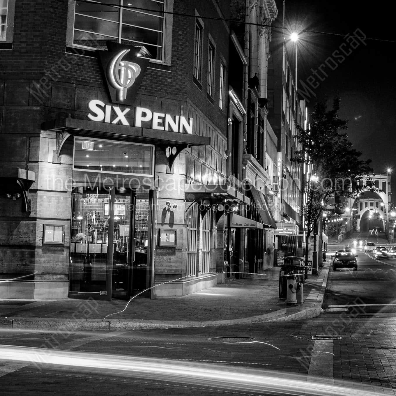 six penn at night Black & White Office Art