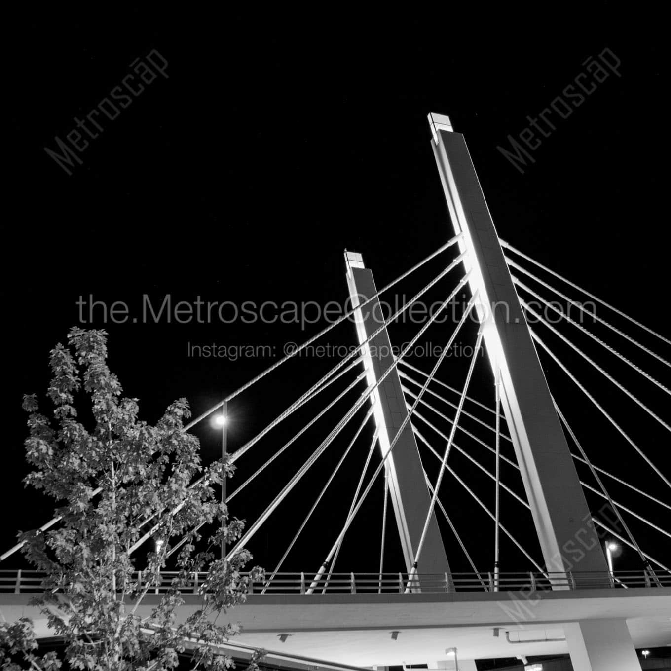 sixth avenue bridge at night Black & White Office Art