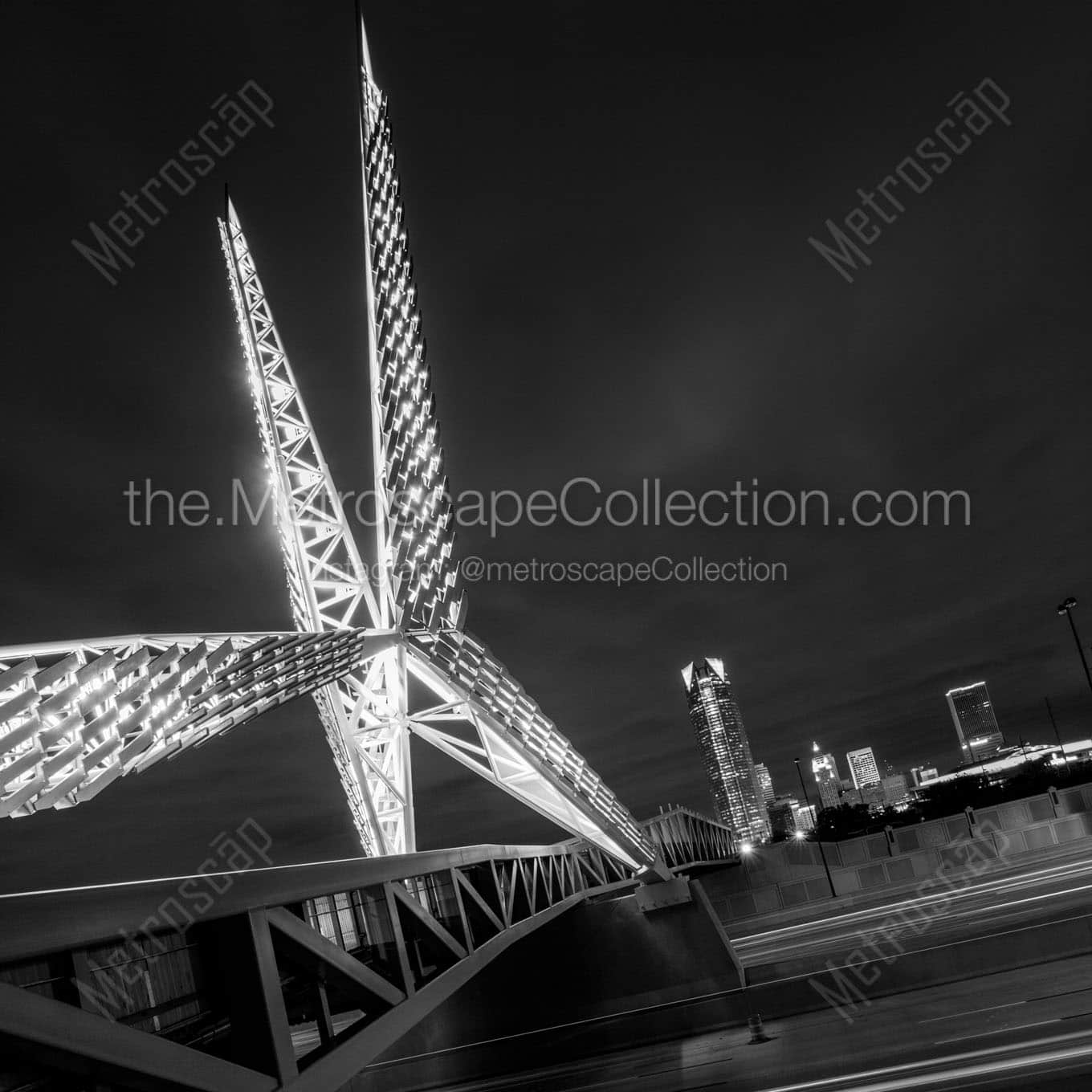 skydance bridge over i40 Black & White Office Art