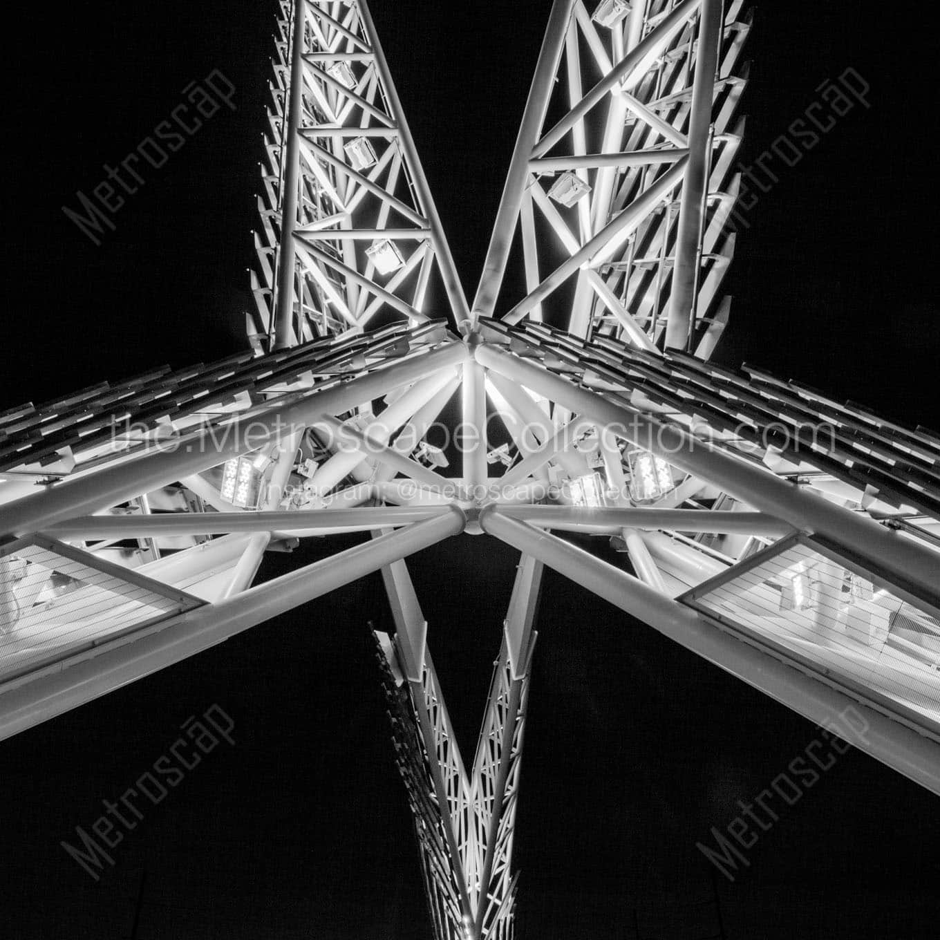 skydance pedestrian bridge at night Black & White Office Art