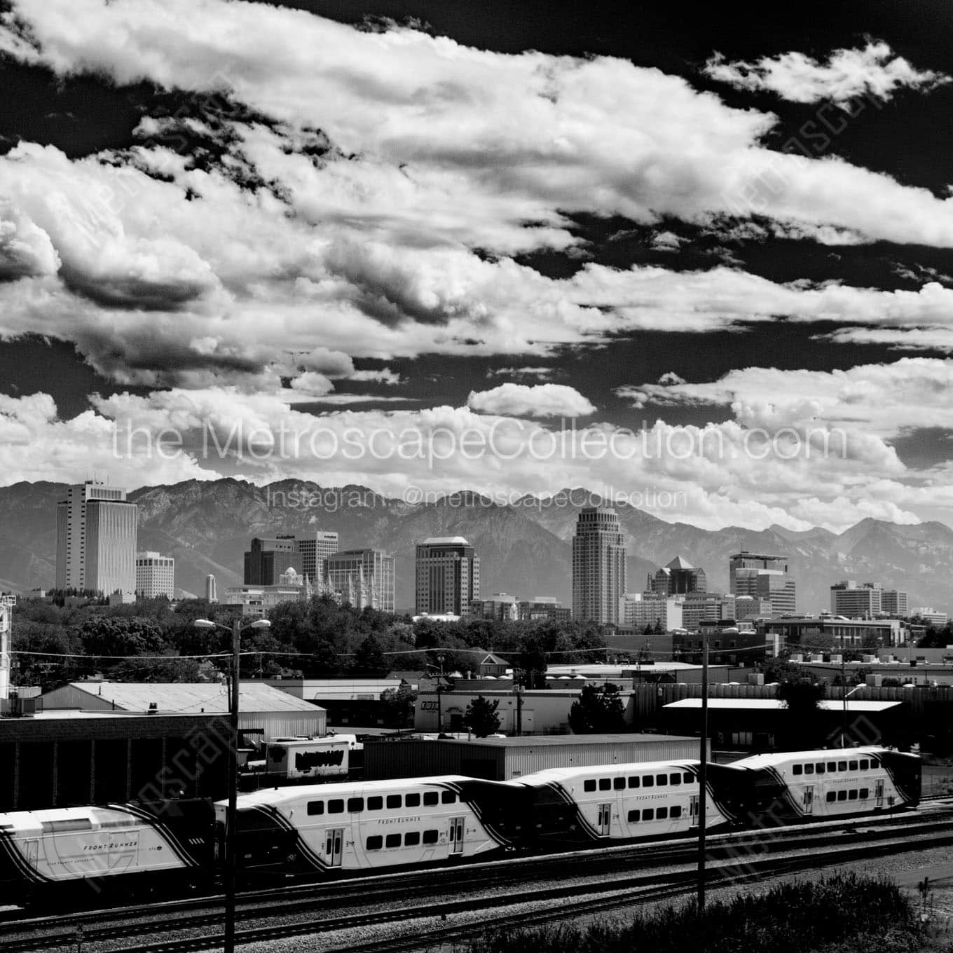 slc skyline Black & White Office Art