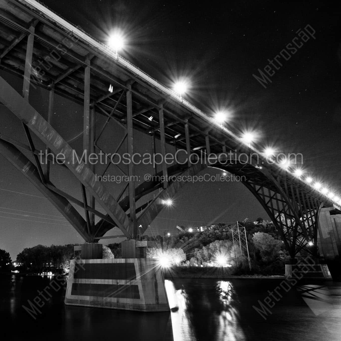 smith high bridge at night Black & White Office Art