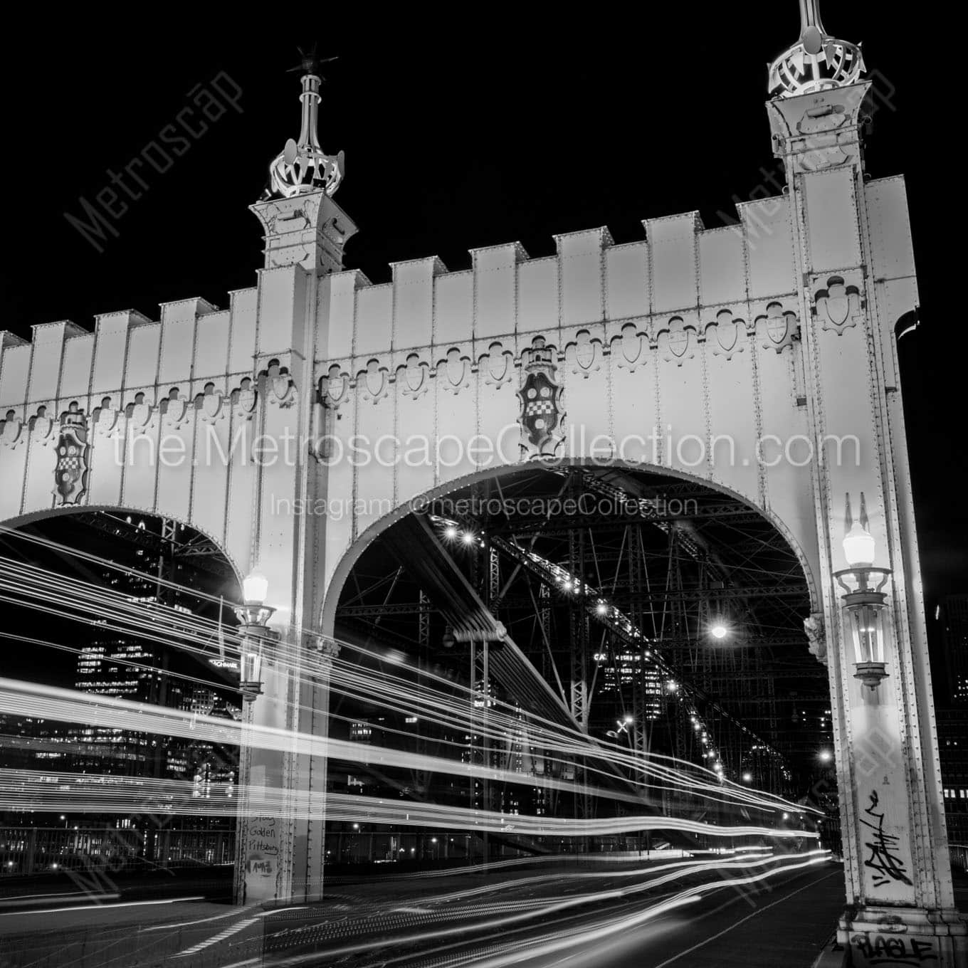 smithfield bridge at night Black & White Office Art