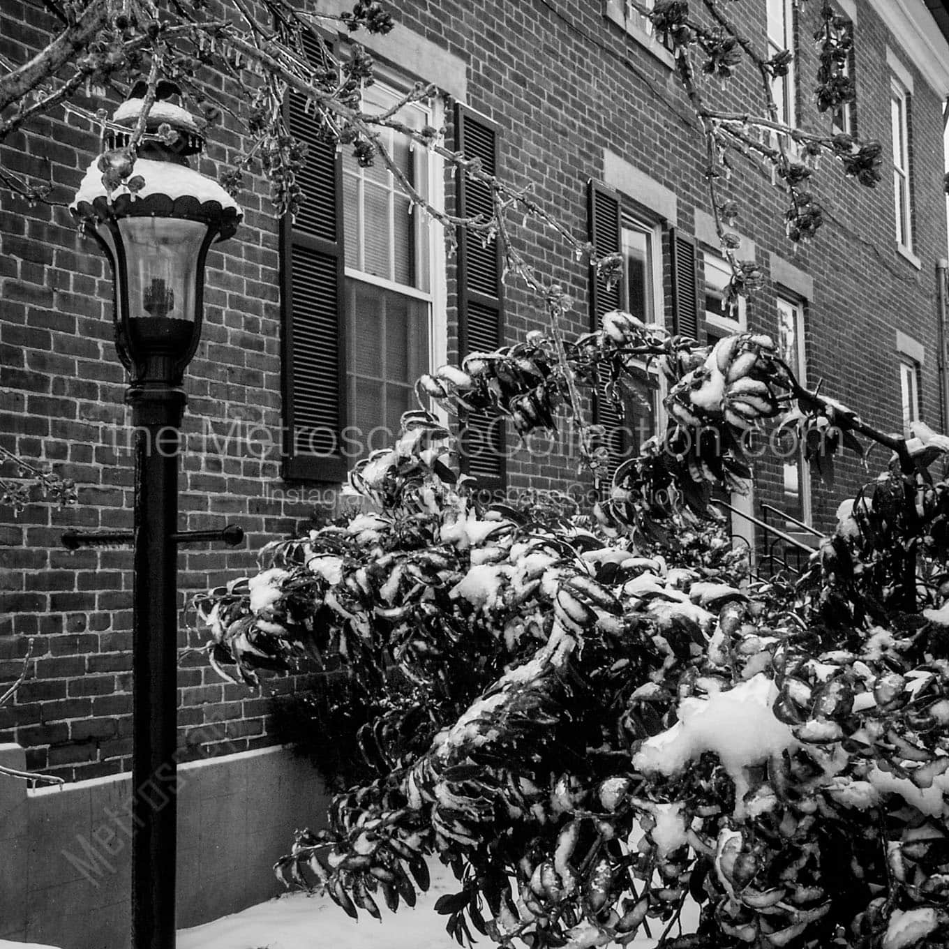 snowy german village home Black & White Office Art