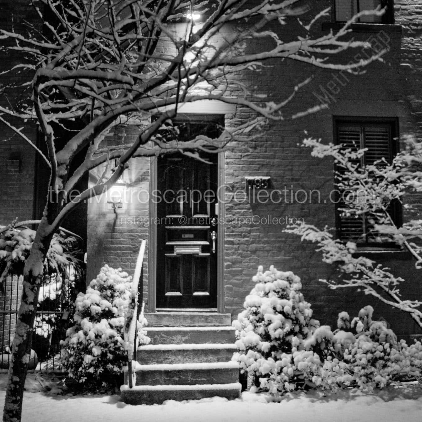 snowy home german village fifth street Black & White Office Art
