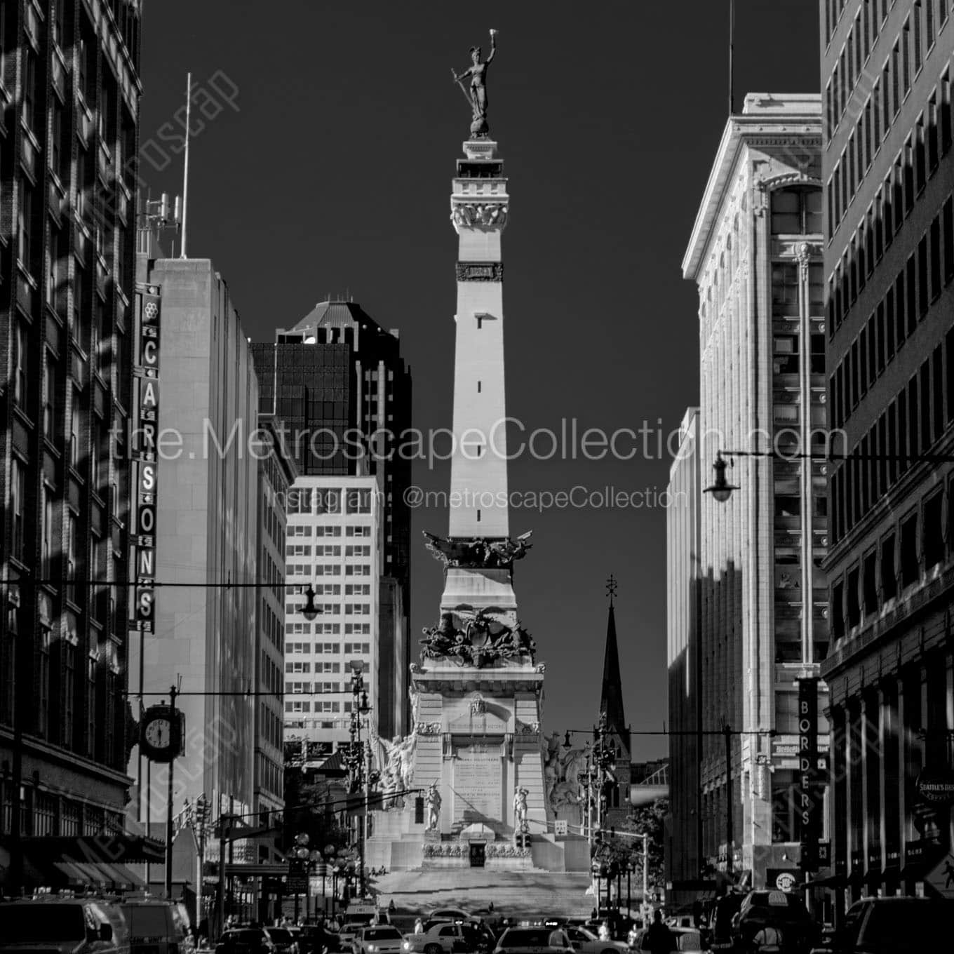 soldiers and sailors monument from meridian street Black & White Office Art