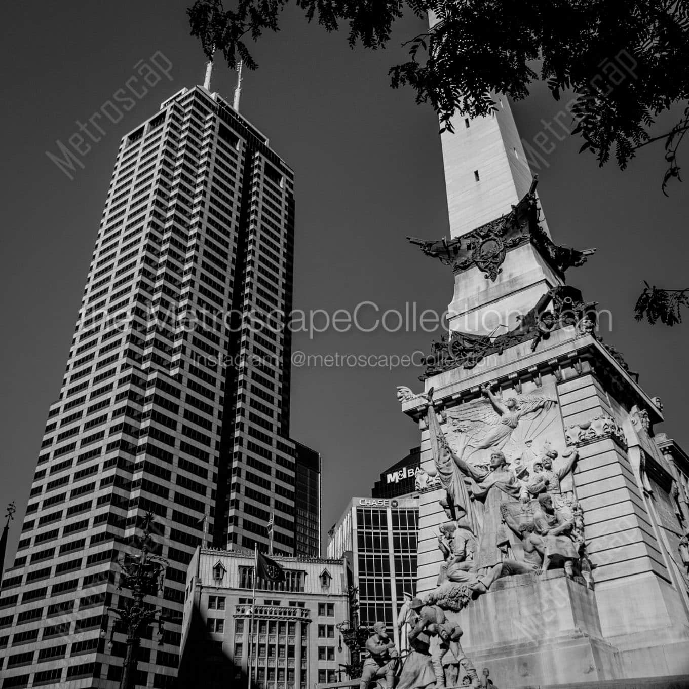 soldiers and sailors monument indianapolis Black & White Office Art