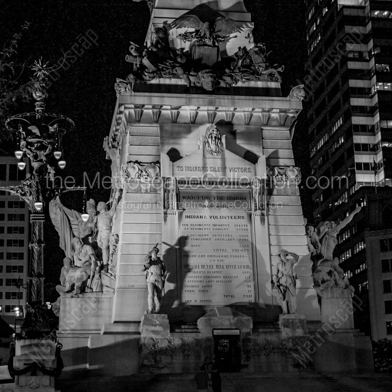 soldiers sailors monument at night Black & White Office Art