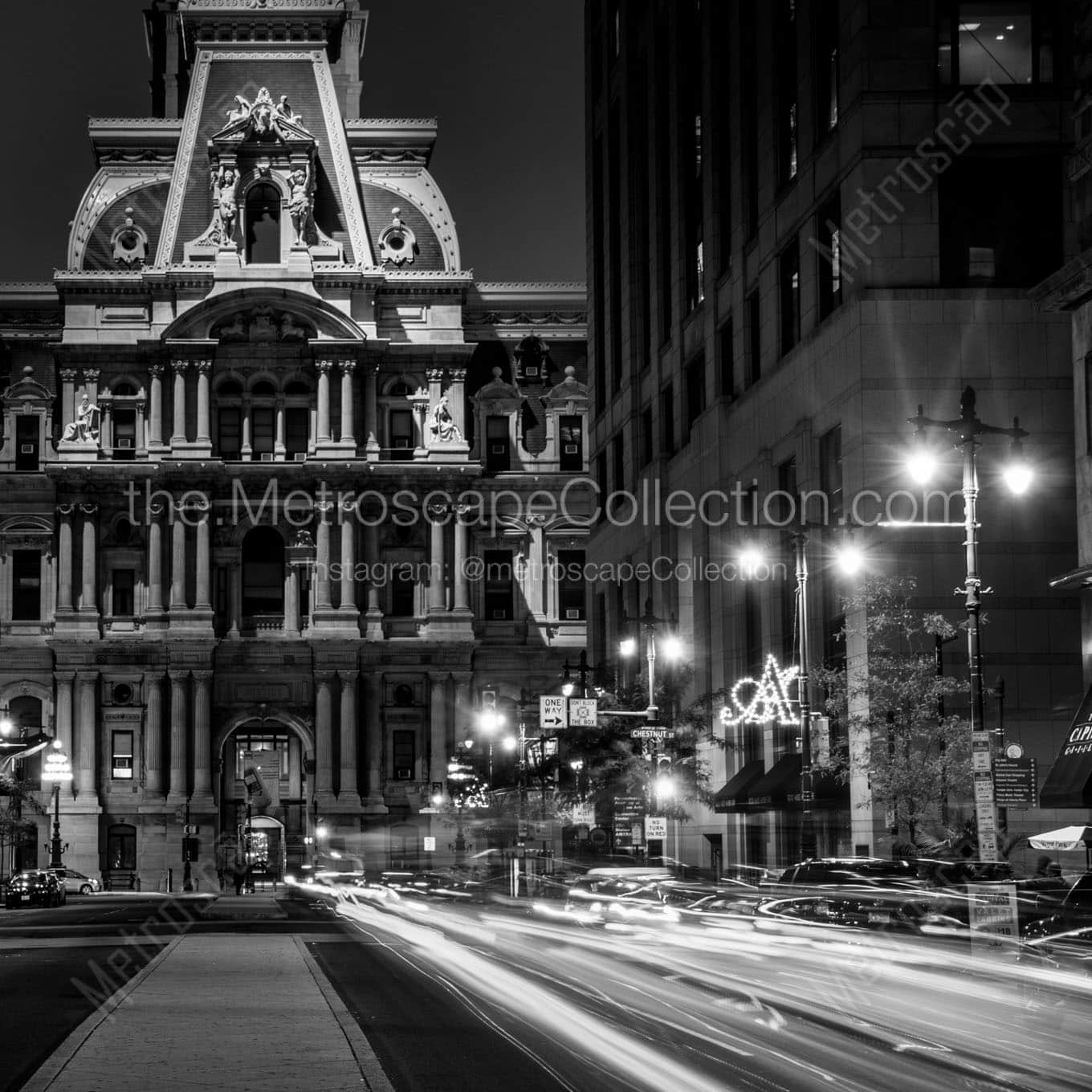south side philadelphia city hall chestnut broad Black & White Office Art