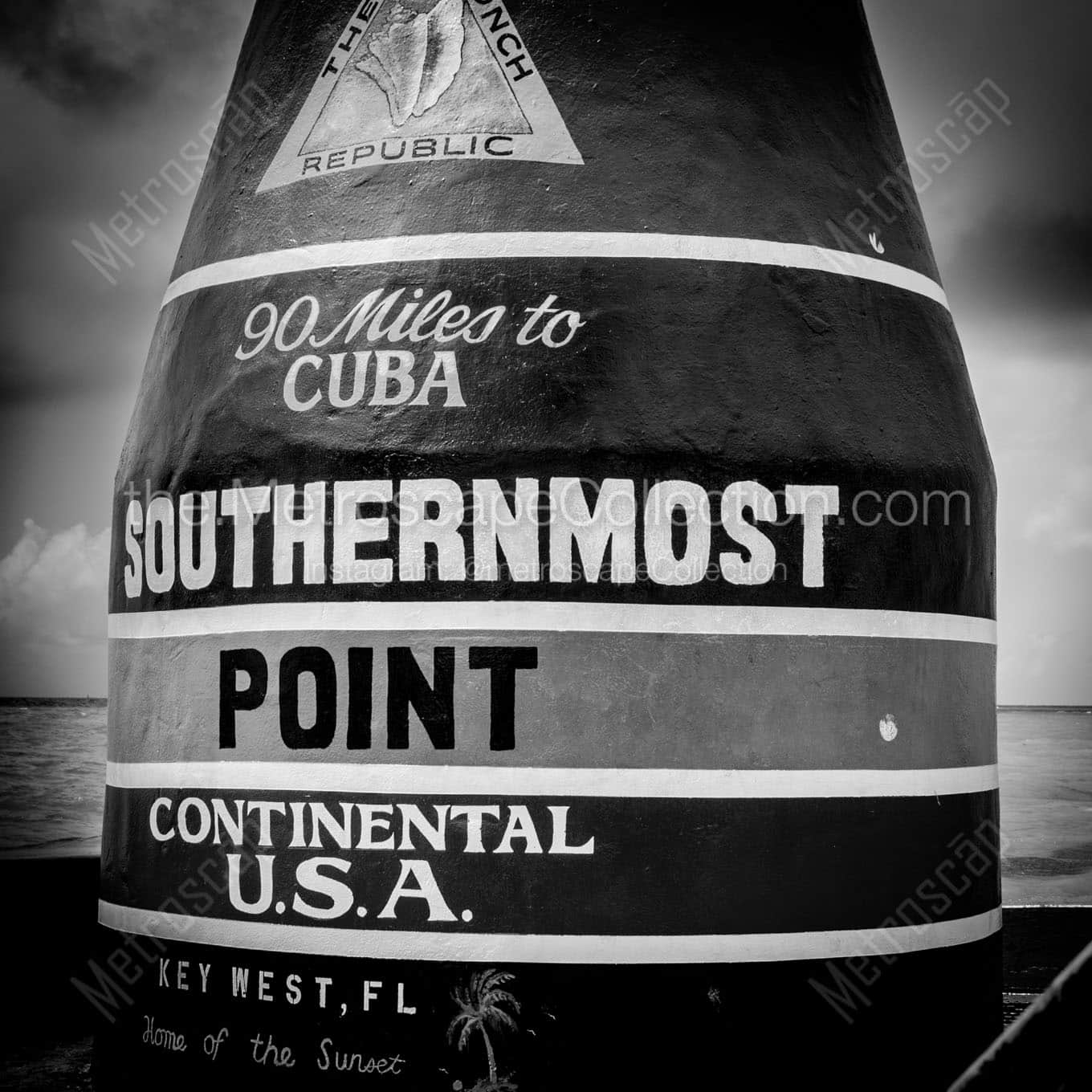 southernmost point marker in key west Black & White Office Art