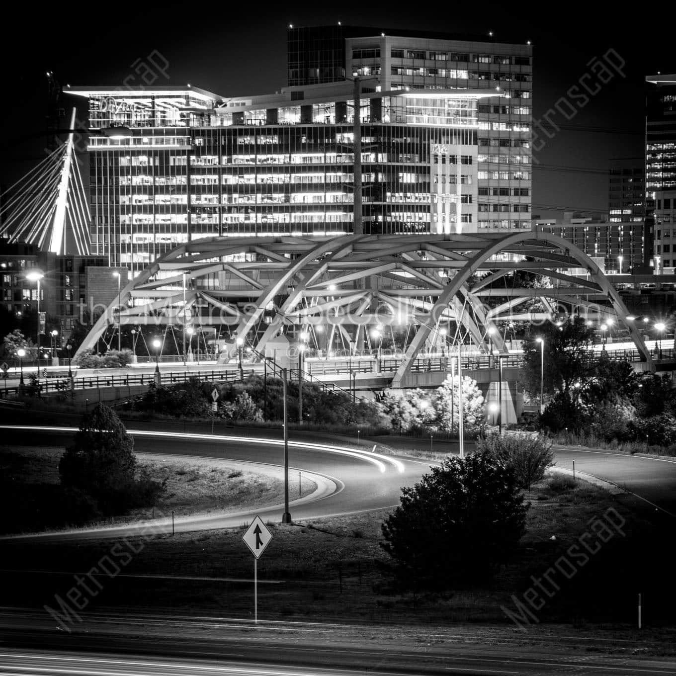 speer blvd bridge at night Black & White Office Art