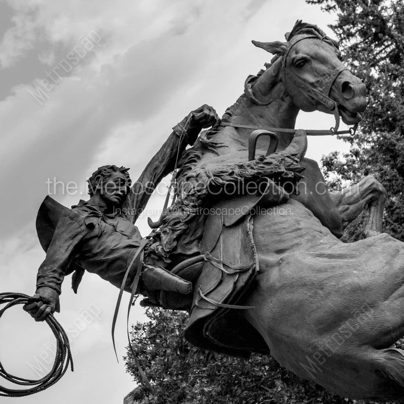 spirit of wyoming statue Black & White Office Art