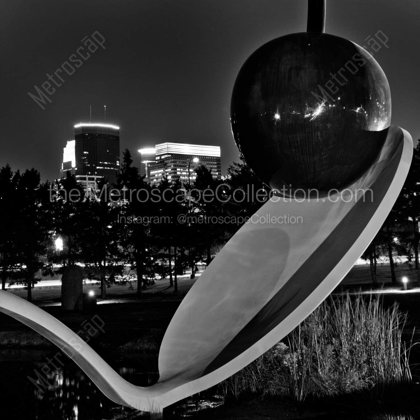 spoon and cherry Black & White Office Art