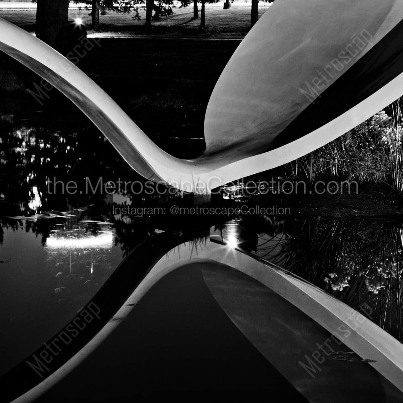 spoonbridge reflection at night Black & White Office Art
