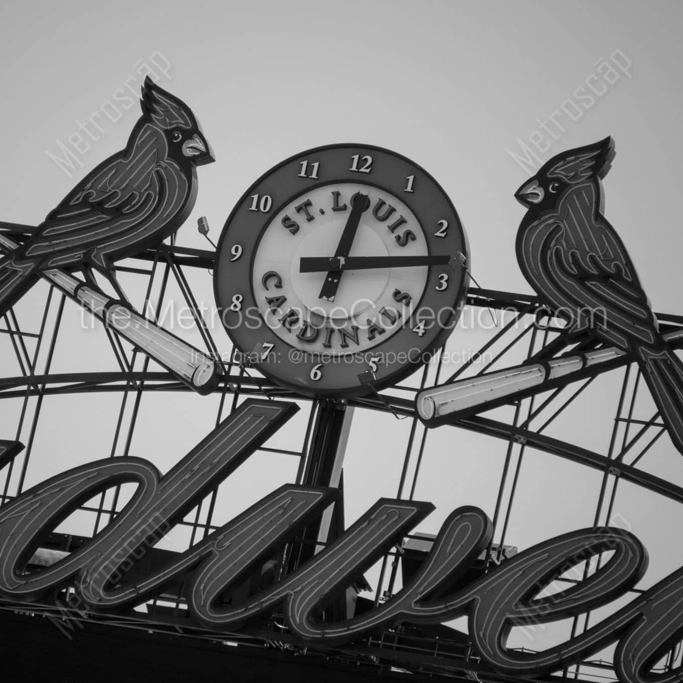 st louis cardinals clock busch stadium Black & White Office Art