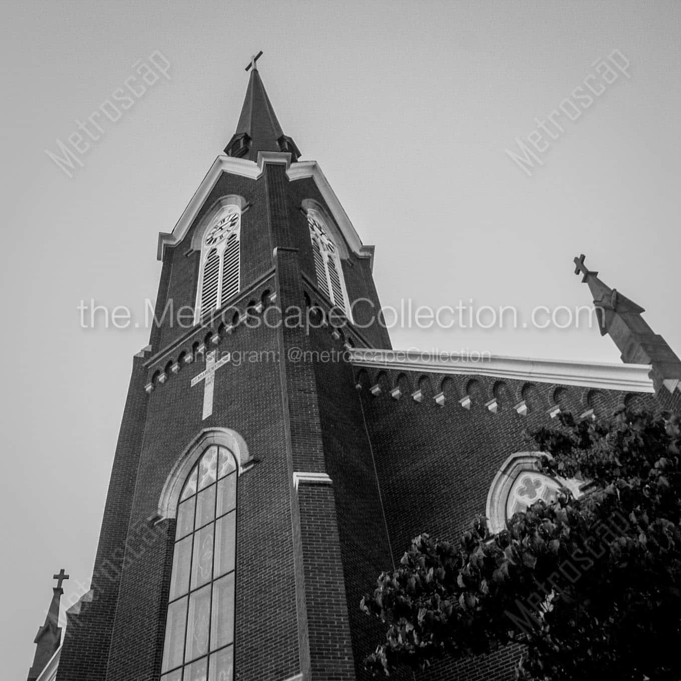 st marys catholic church german village Black & White Office Art