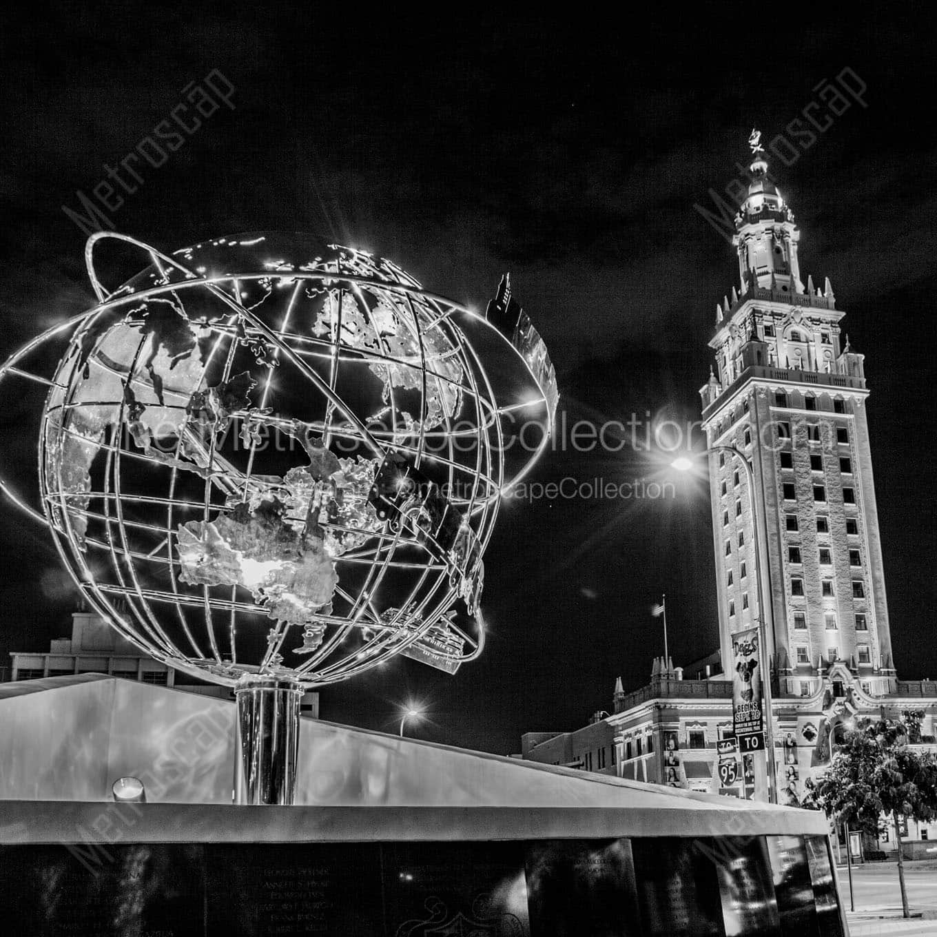 stainless steel globe freedom tower Black & White Office Art