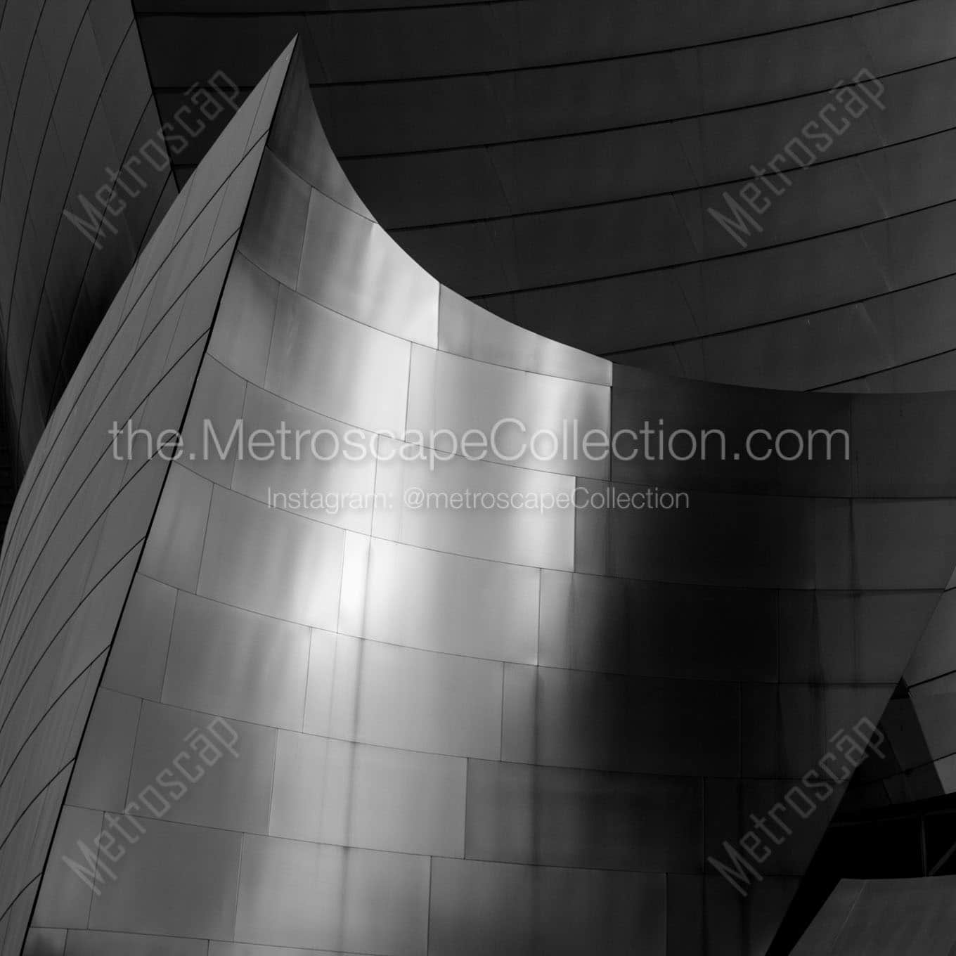 stainless steel walt disney concert hall Black & White Office Art