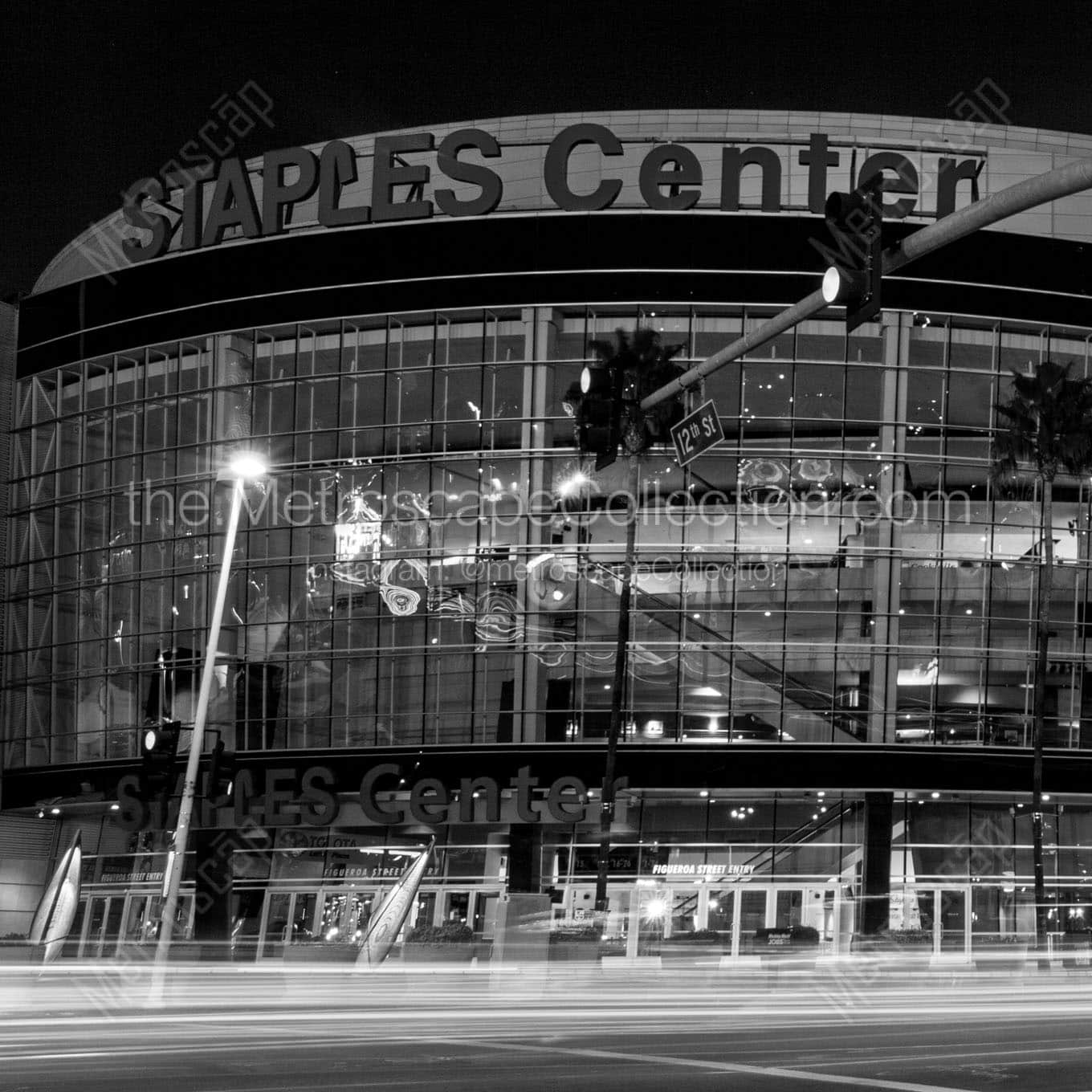 staples center at night Black & White Office Art