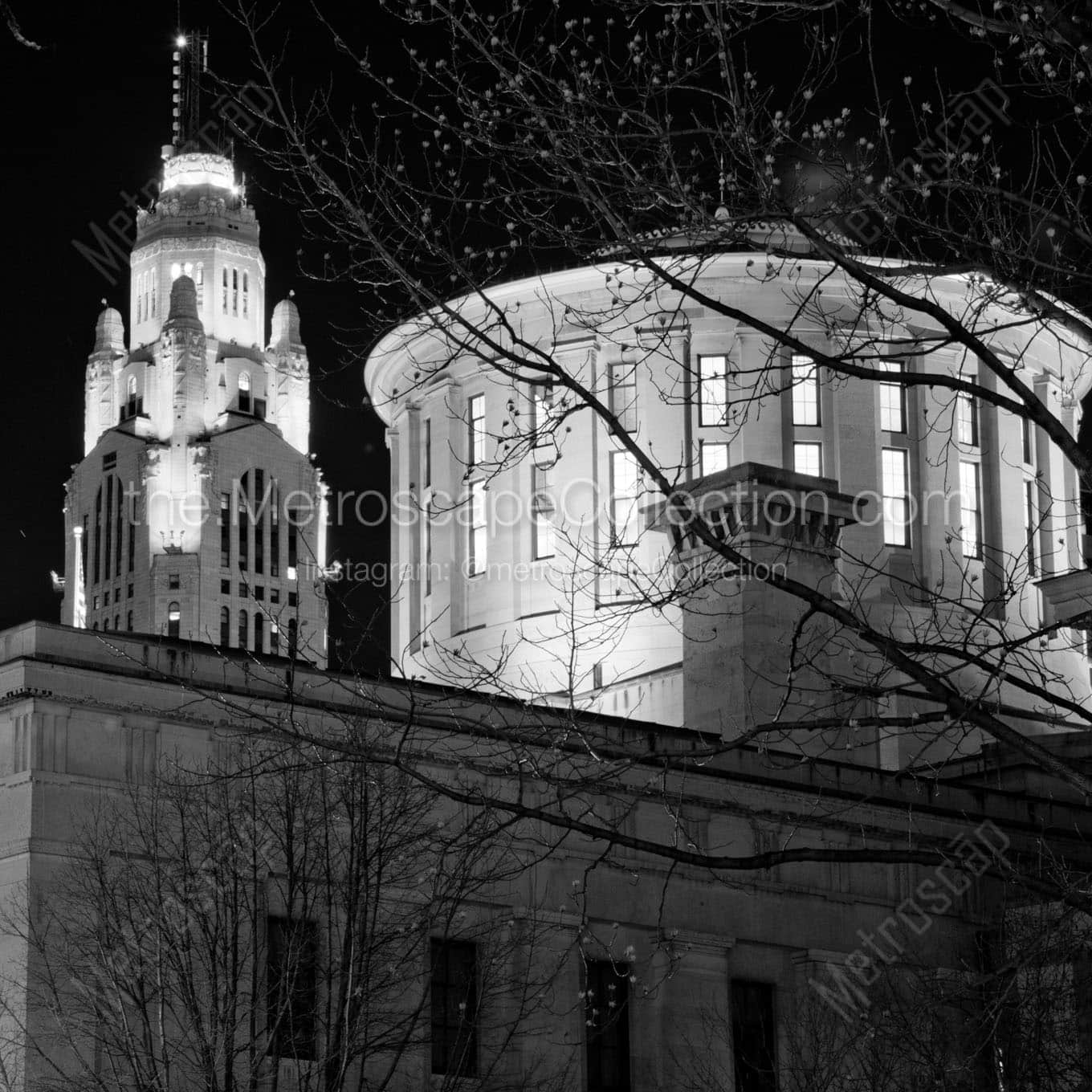 statehouse rotunda top leveque tower Black & White Office Art