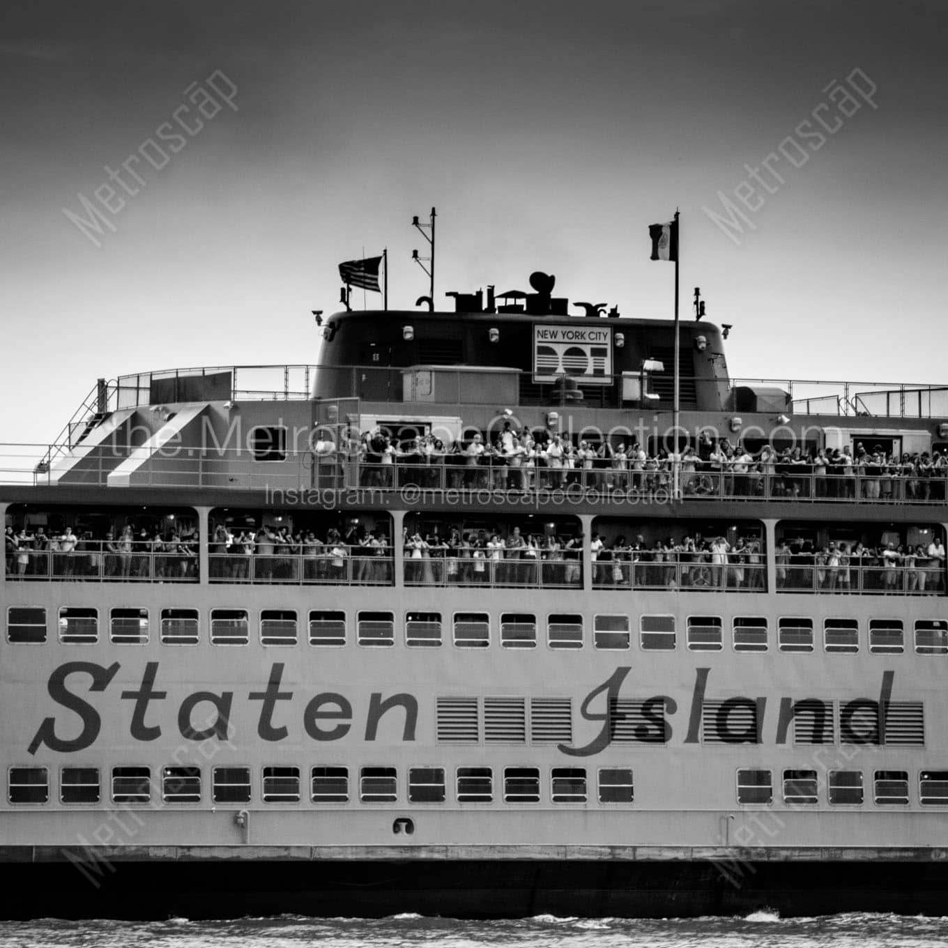 staten island ferry Black & White Office Art
