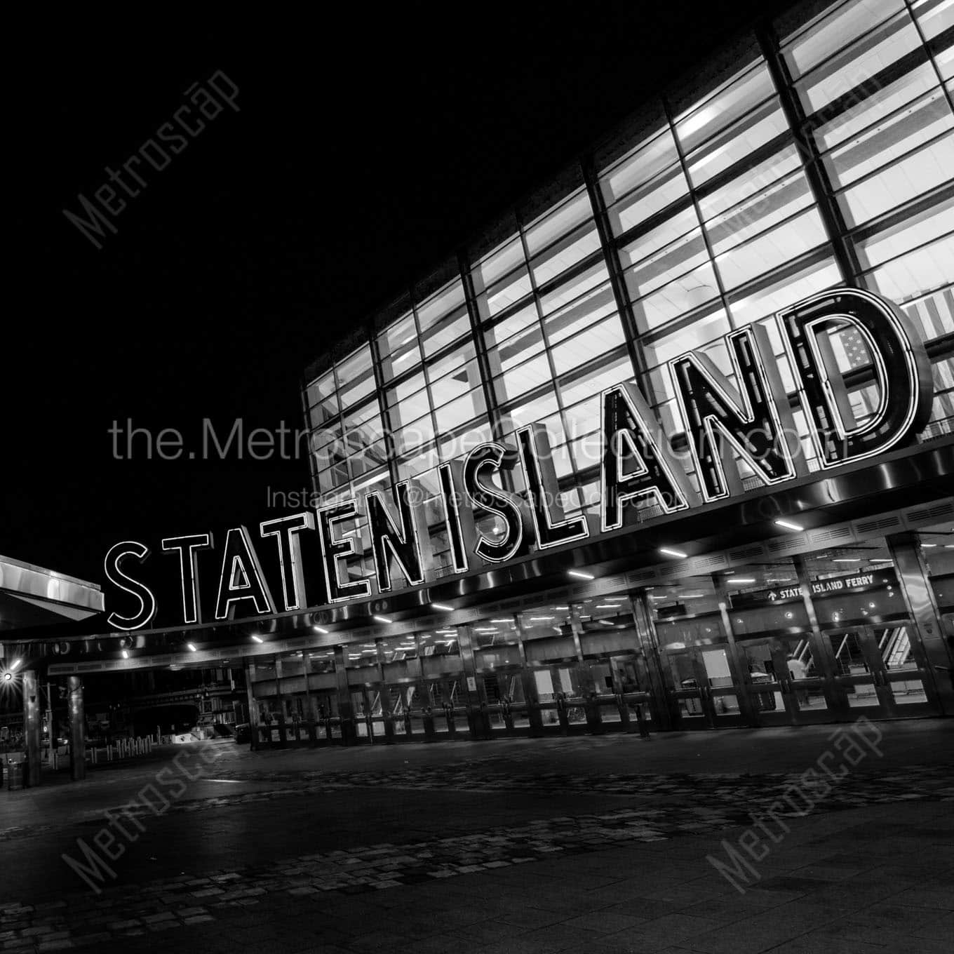 staten island ferry station Black & White Office Art