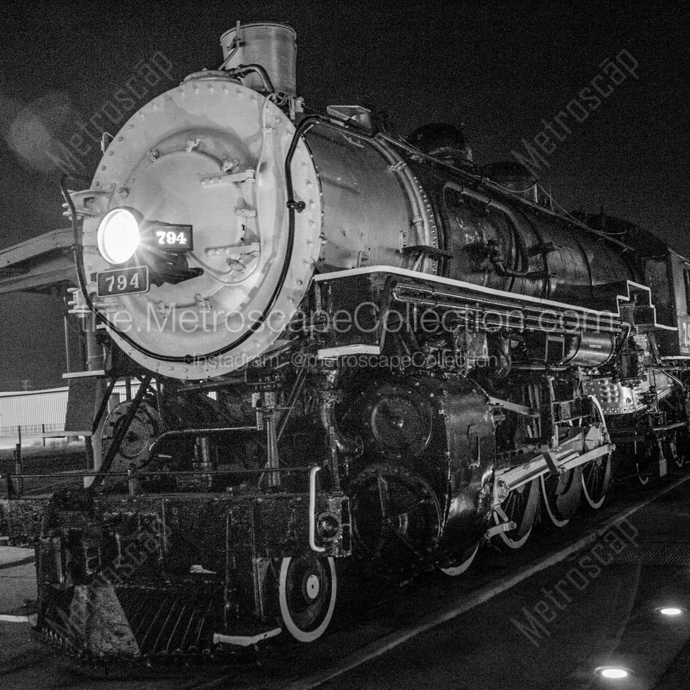 steam engine train Black & White Wall Art