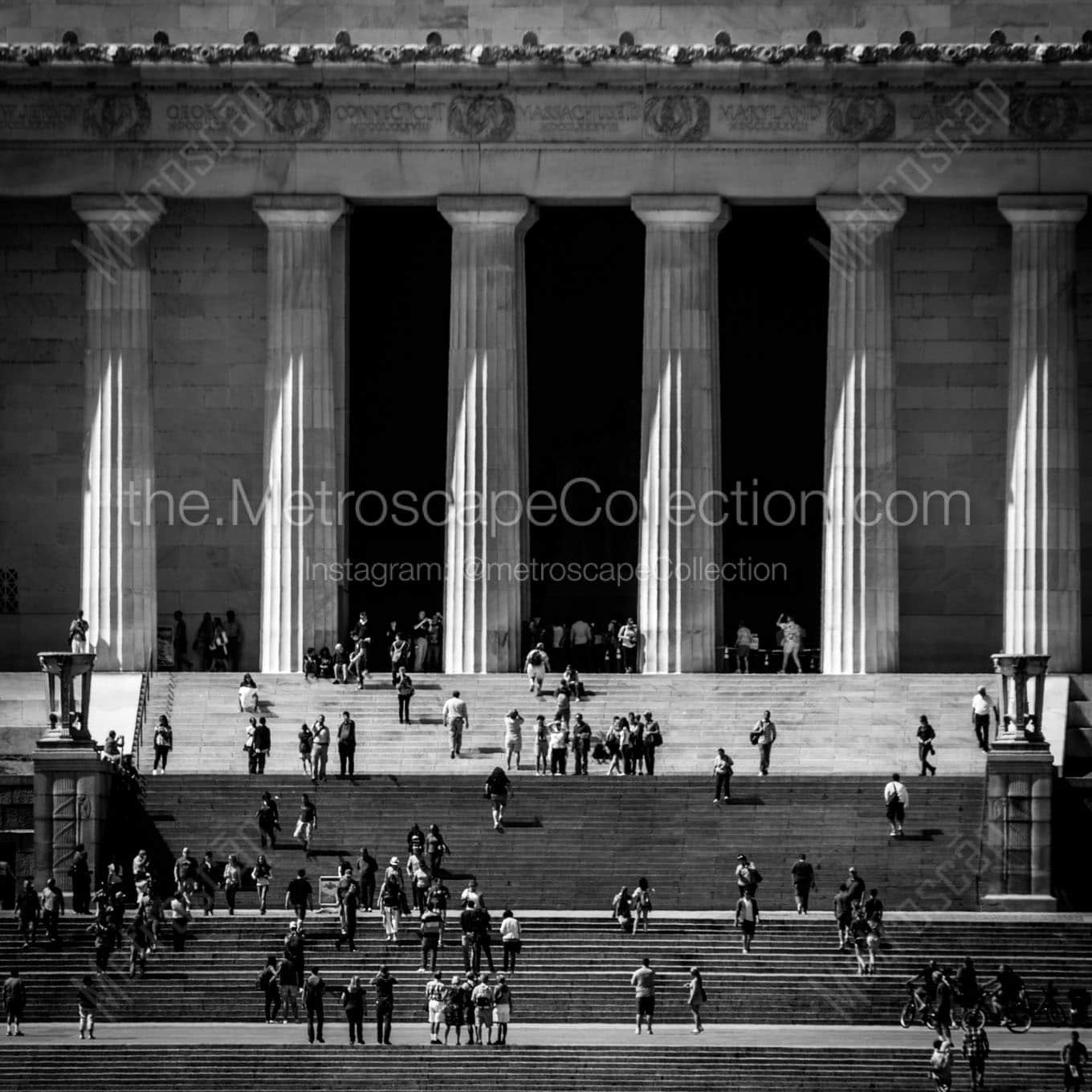 steps of the lincoln memorial Black & White Office Art