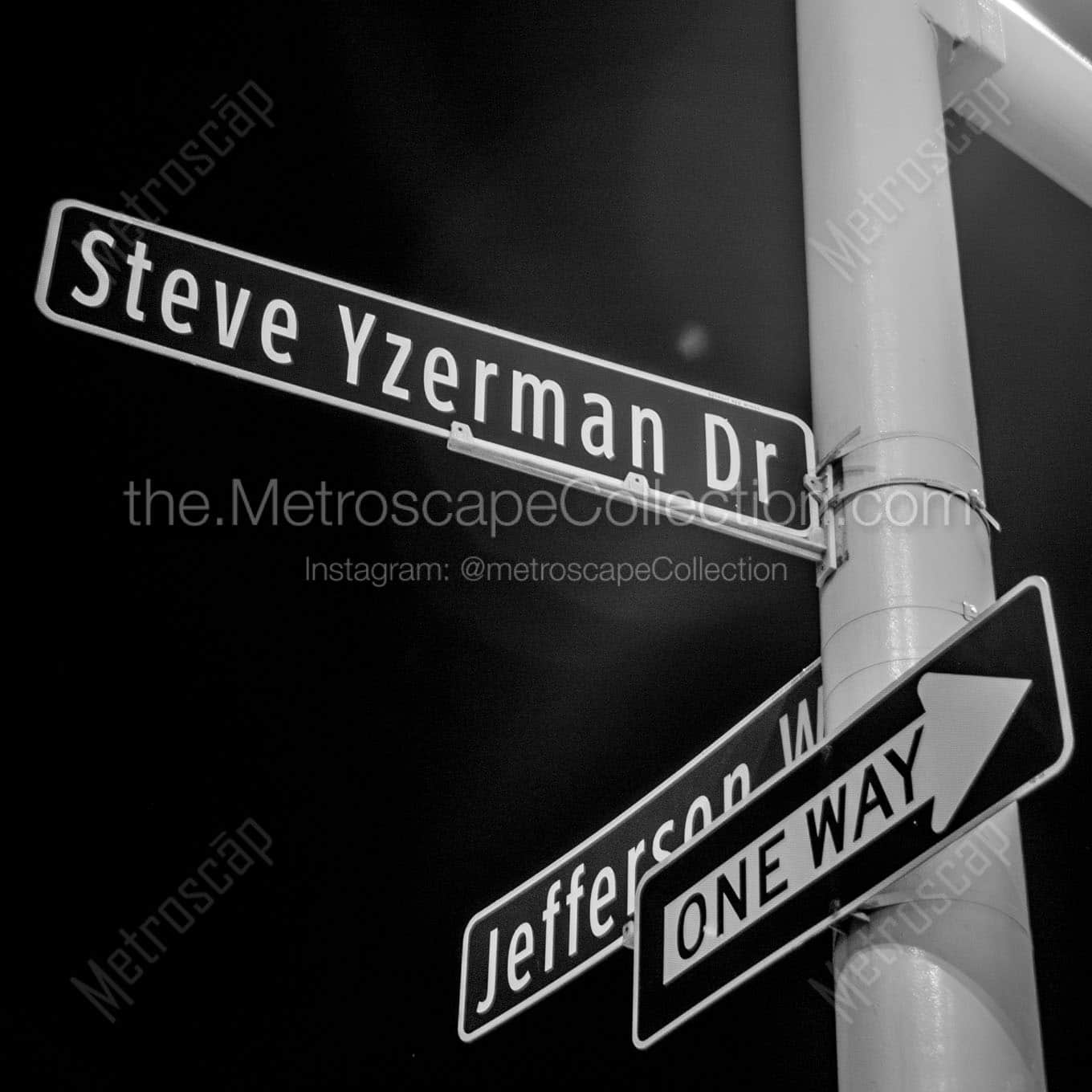 steve yzerman drive Black & White Office Art