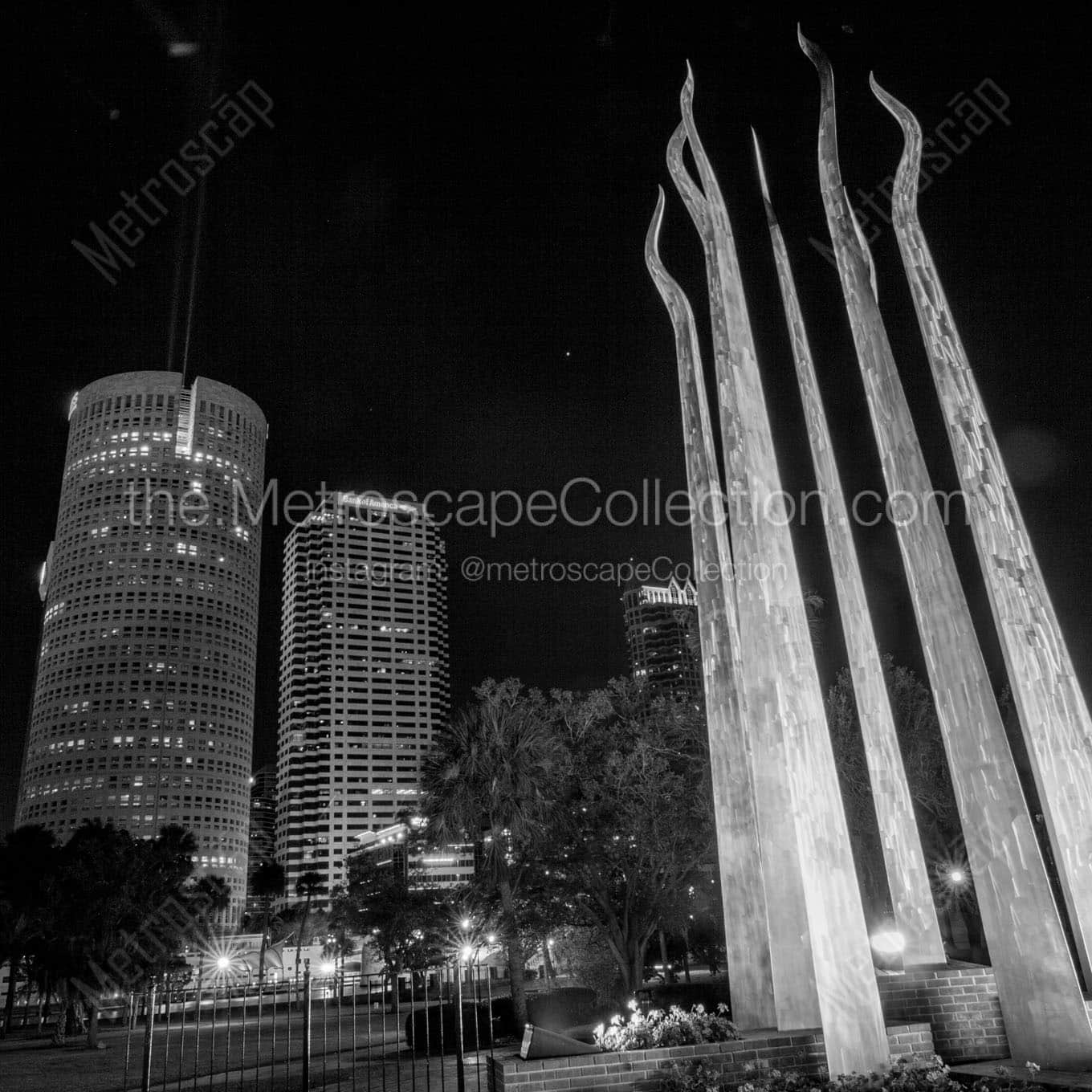 sticks of fire plant museum at night Black & White Office Art