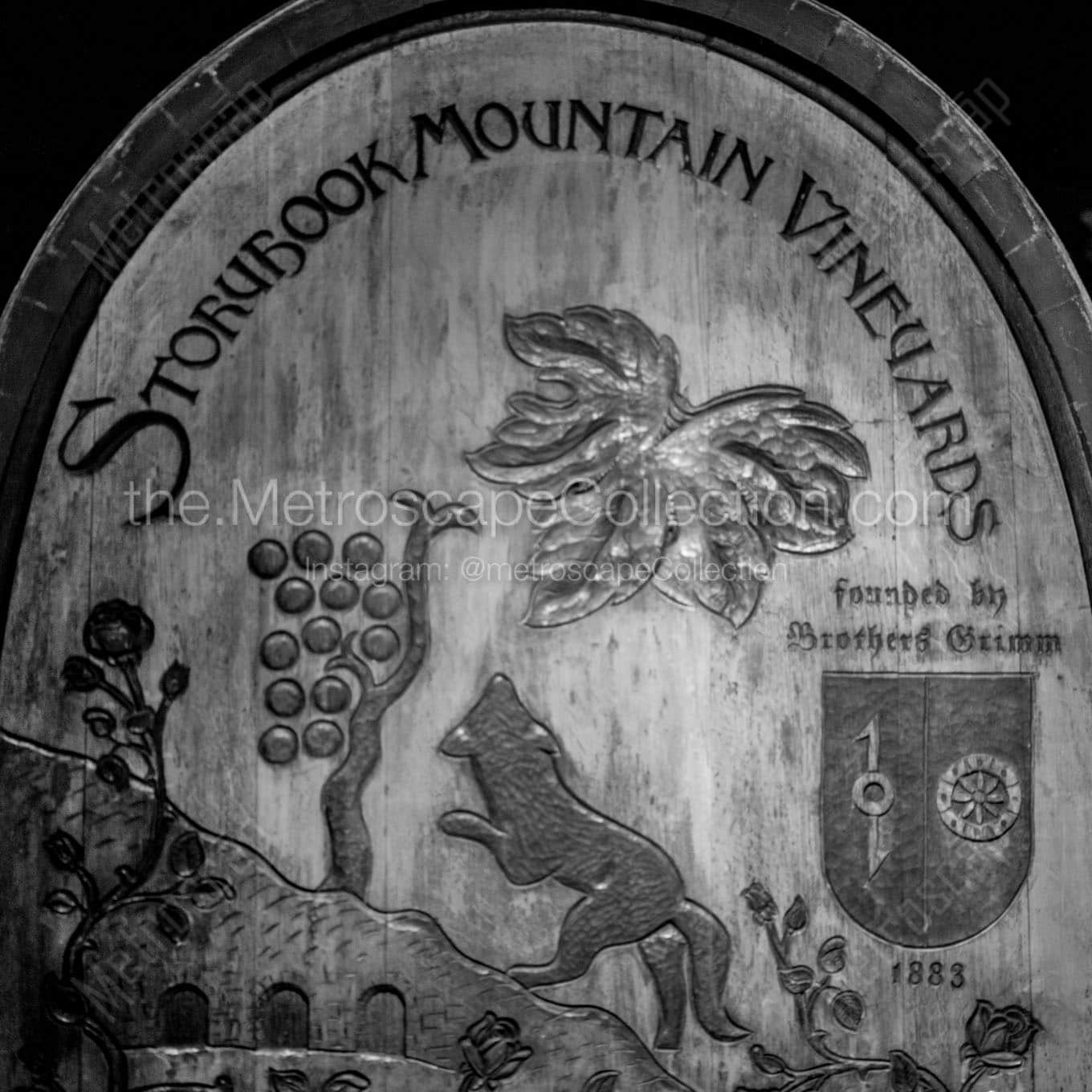 storybook mountain winery Black & White Office Art