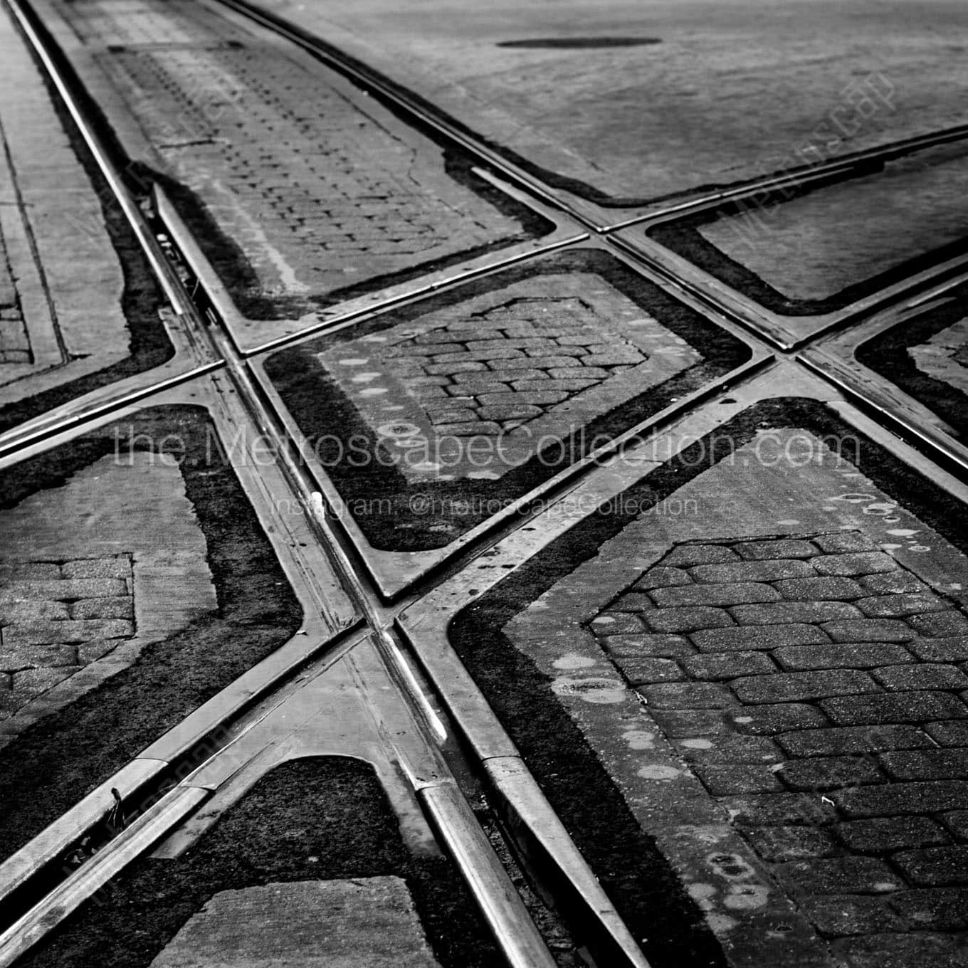 street car tracks downtown memphis Black & White Office Art