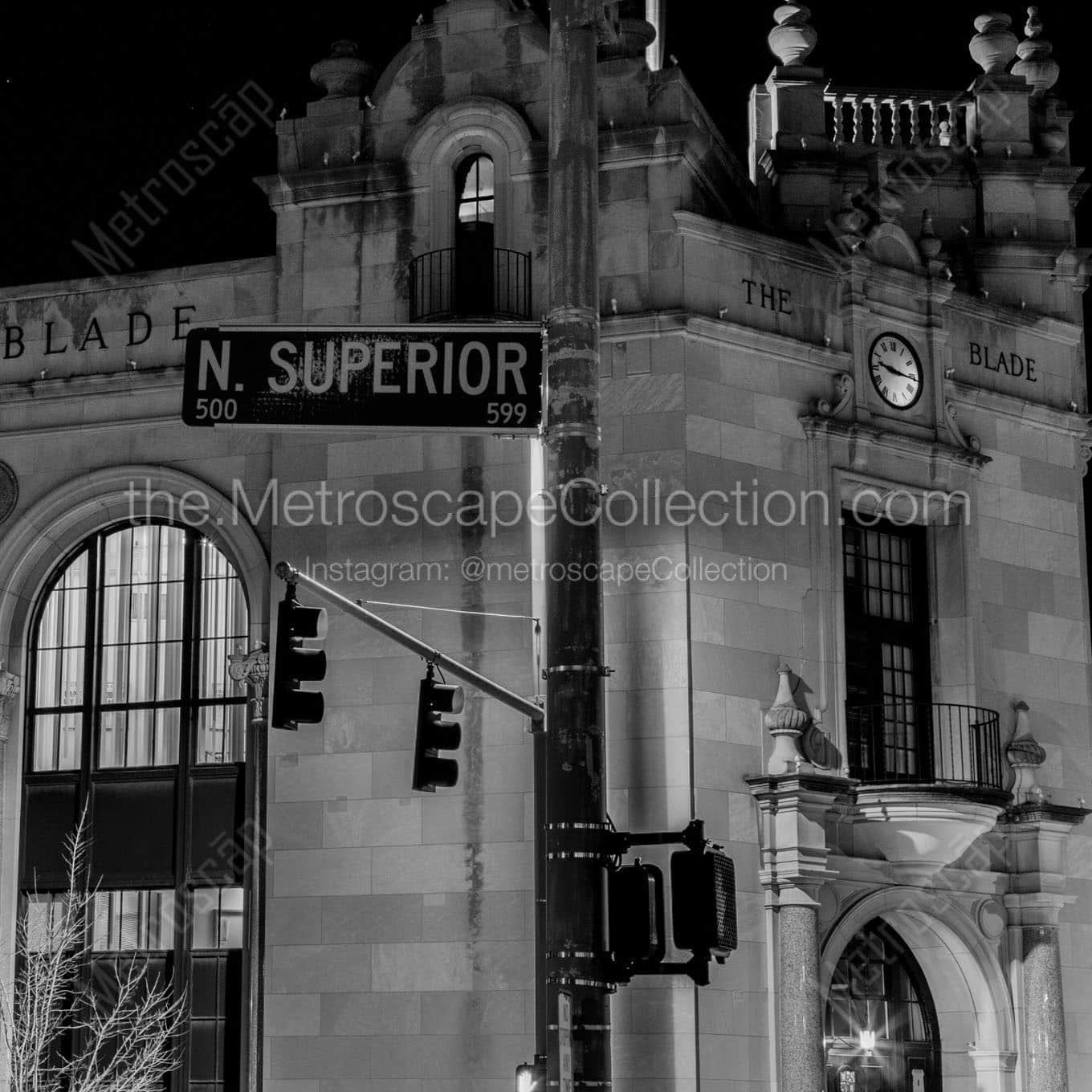 superior street toledo blade building Black & White Office Art