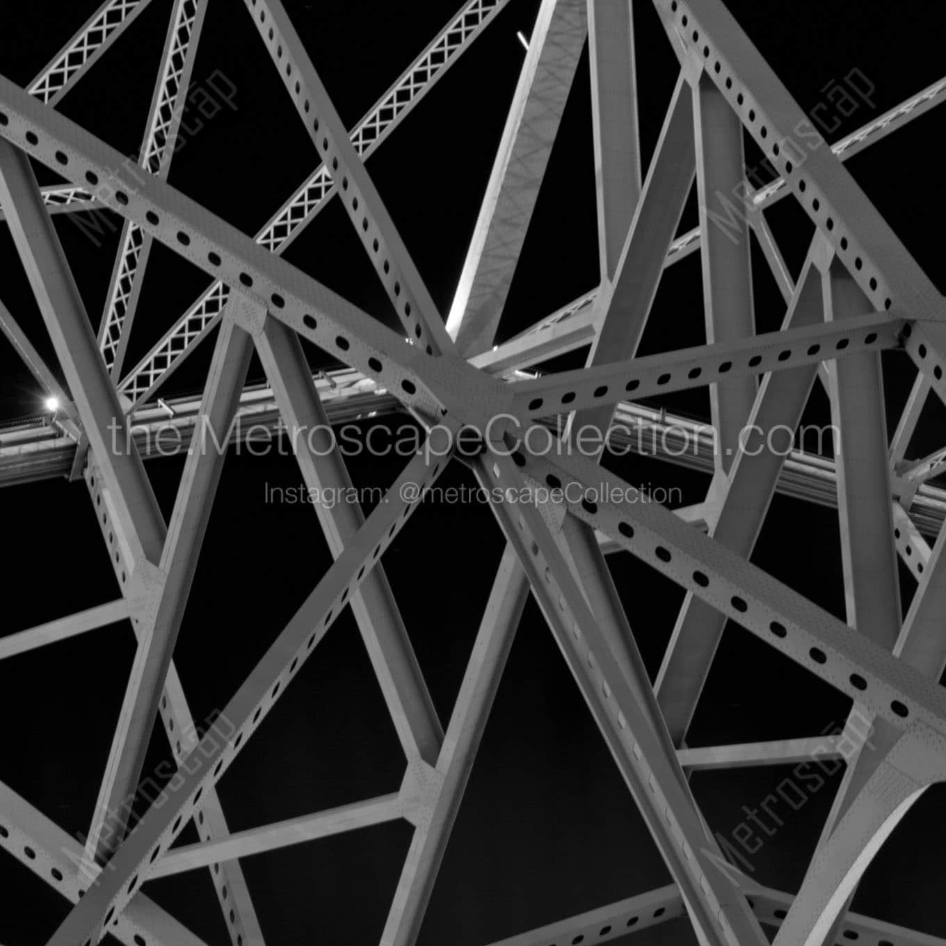 support beams ponchartrain expressway bridge Black & White Office Art
