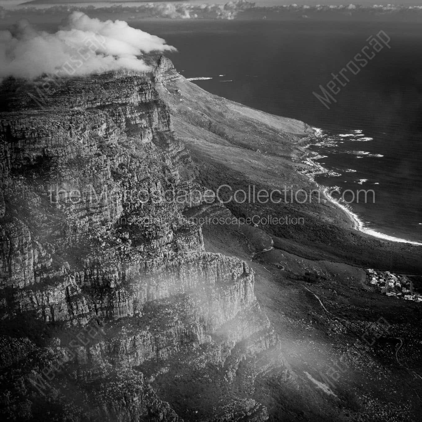 table cloth clouds atop twelve apostles Black & White Office Art