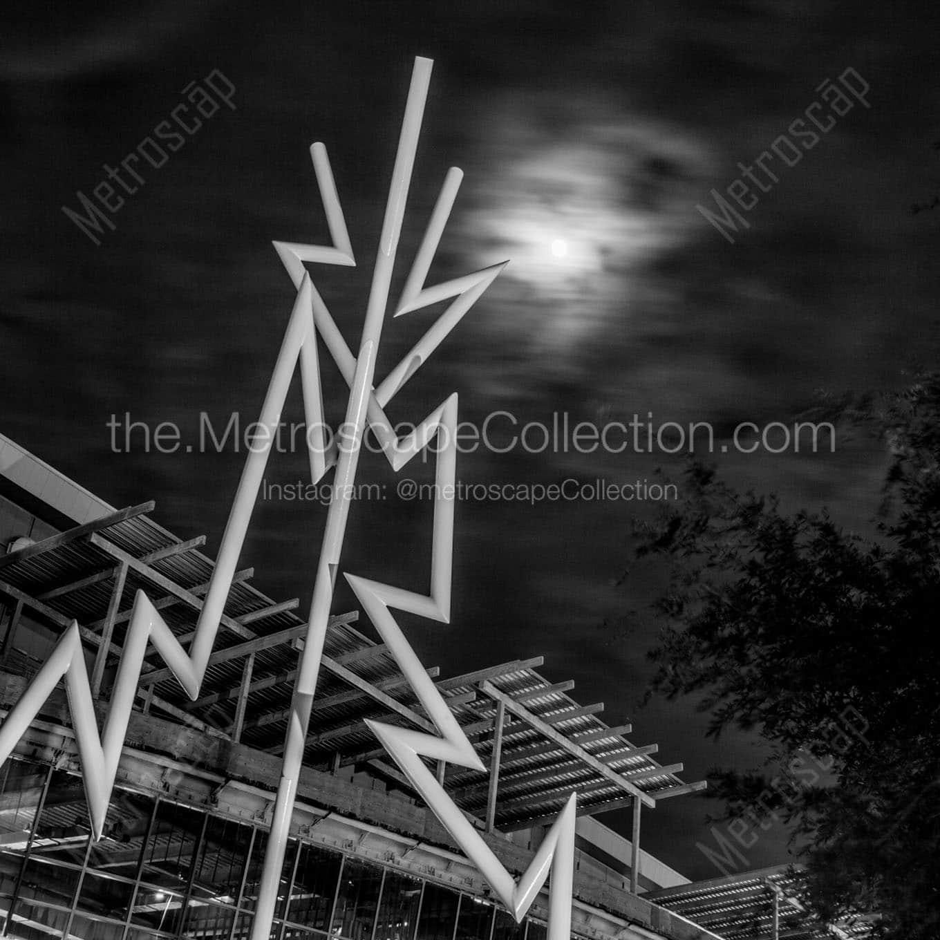 tampa bay lightning bolts Black & White Office Art