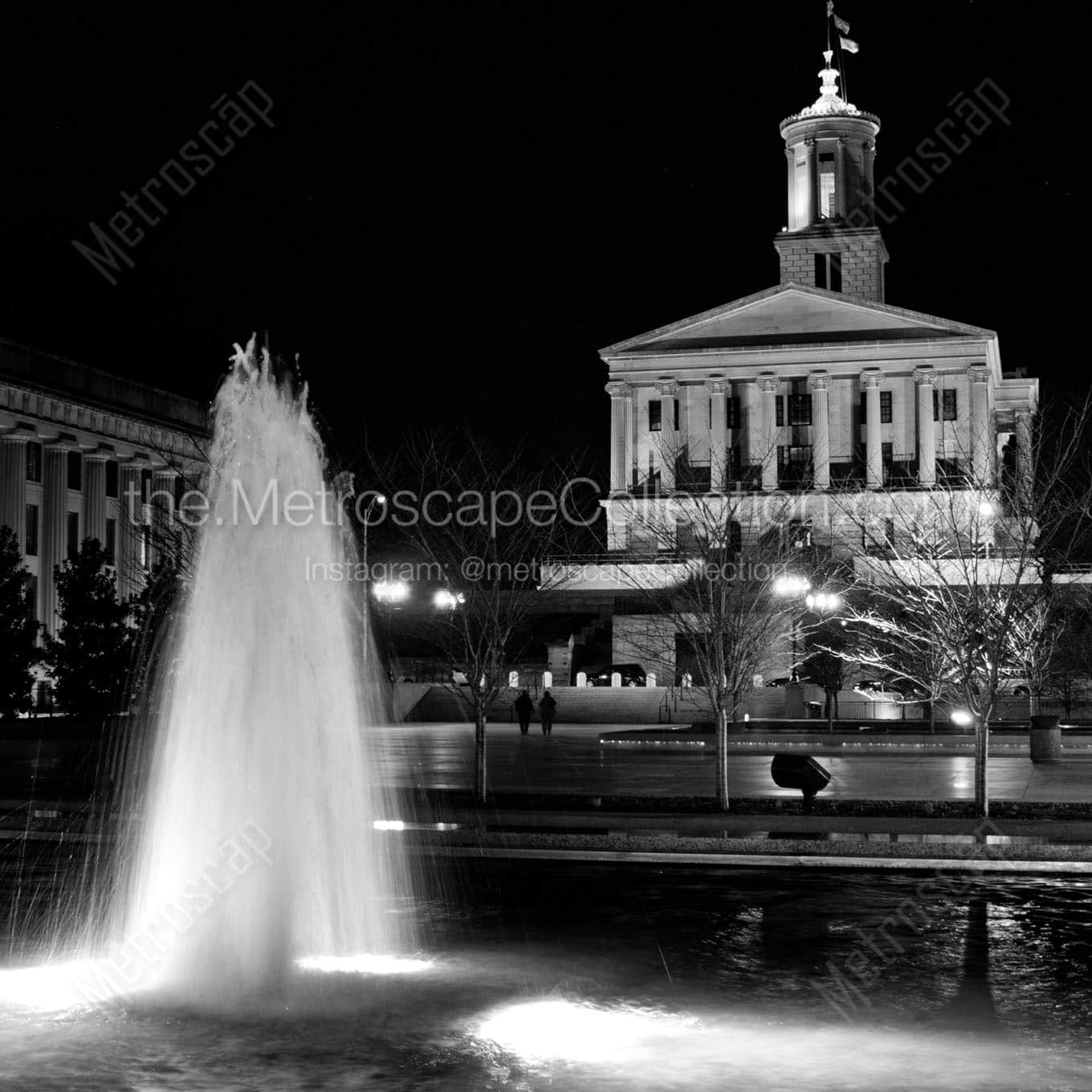 tennessee state capitol victory park at night Black & White Office Art