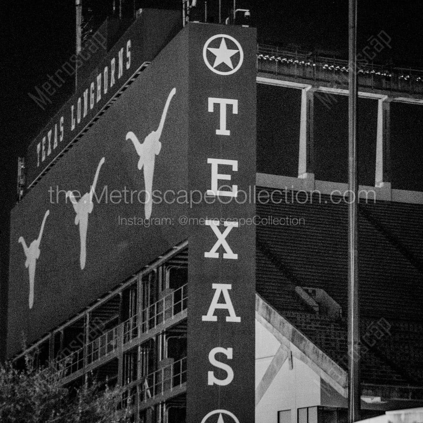 texas memorial stadium at night Black & White Office Art