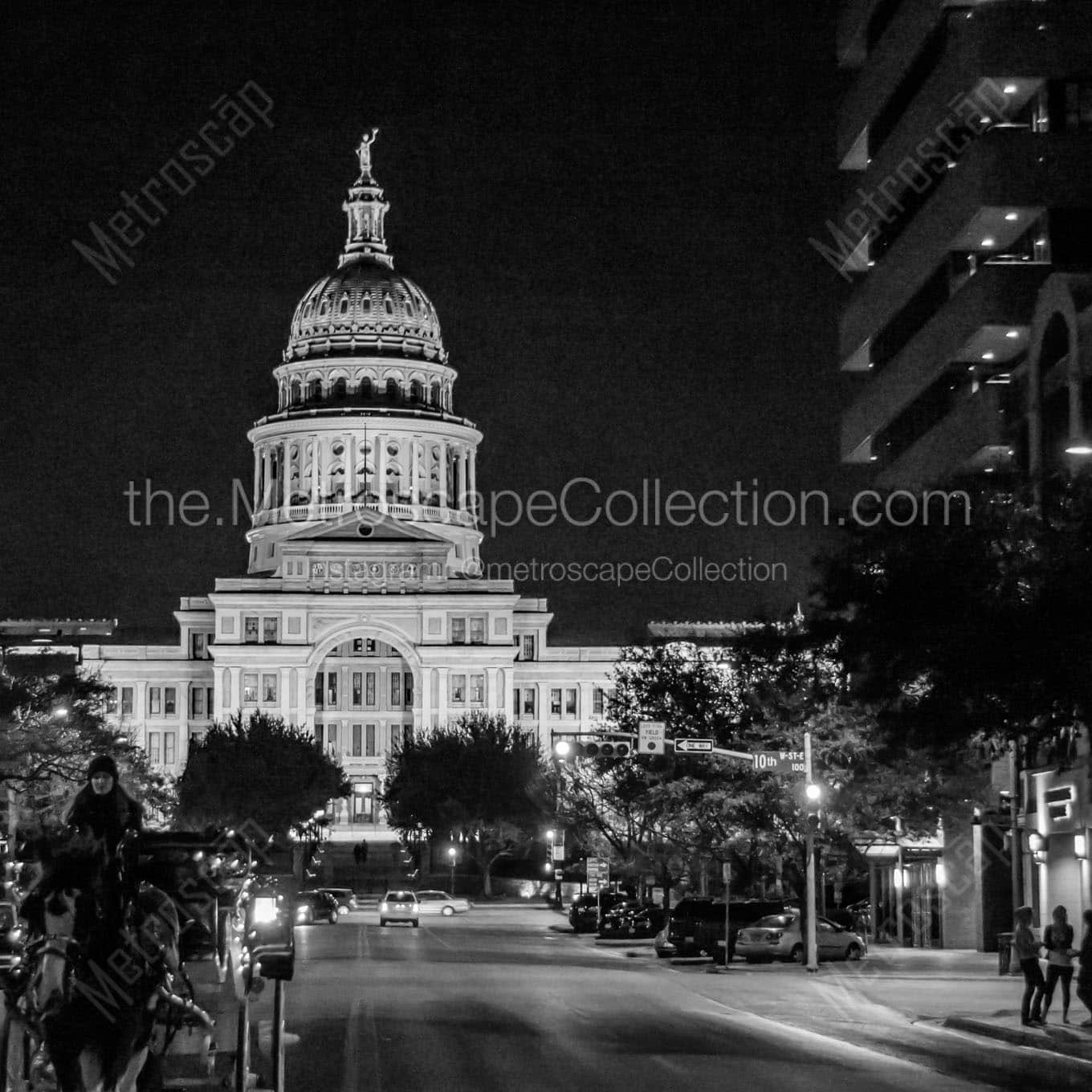 texas statehouse from congress avenue Black & White Office Art