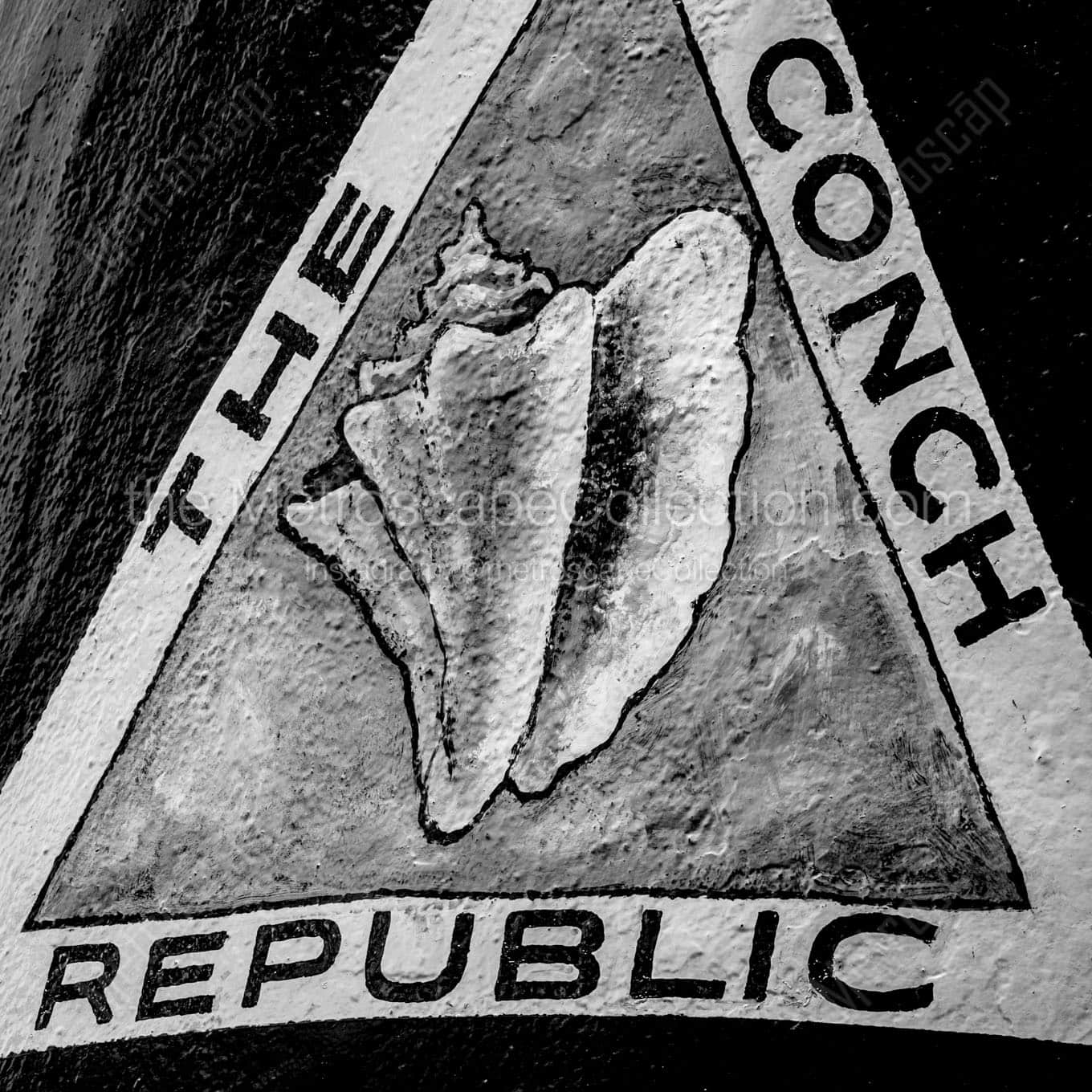 the conch republic Black & White Office Art