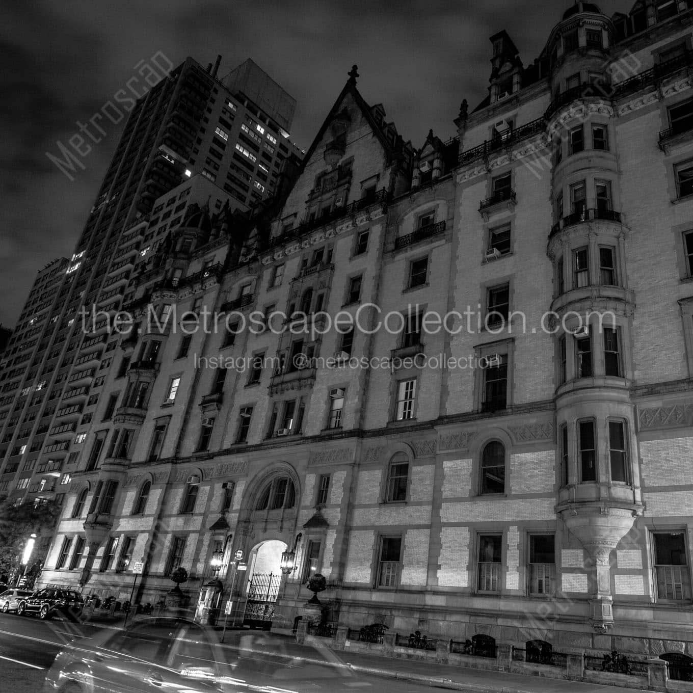 the dakota central park west Black & White Office Art