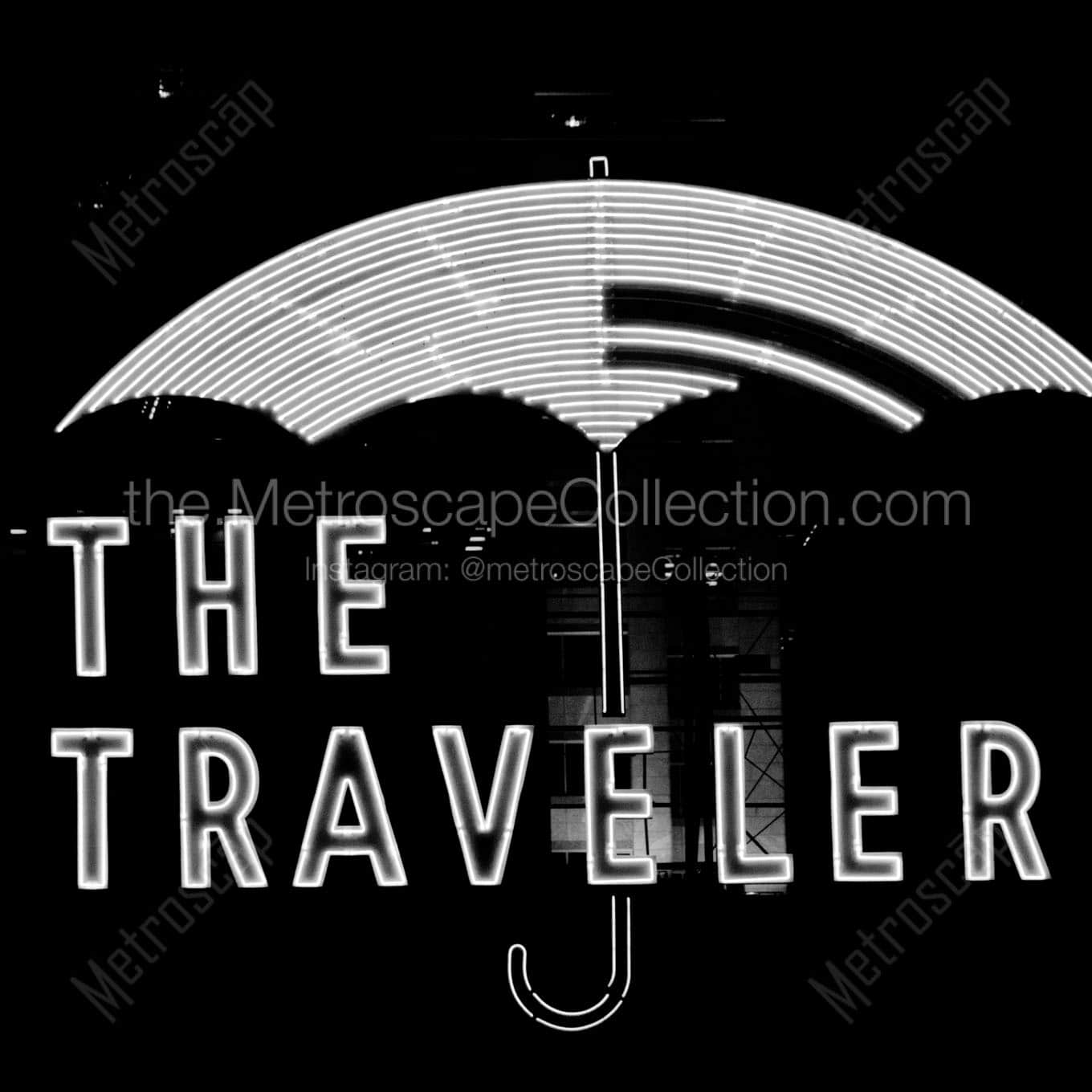 the travelers sign Black & White Office Art