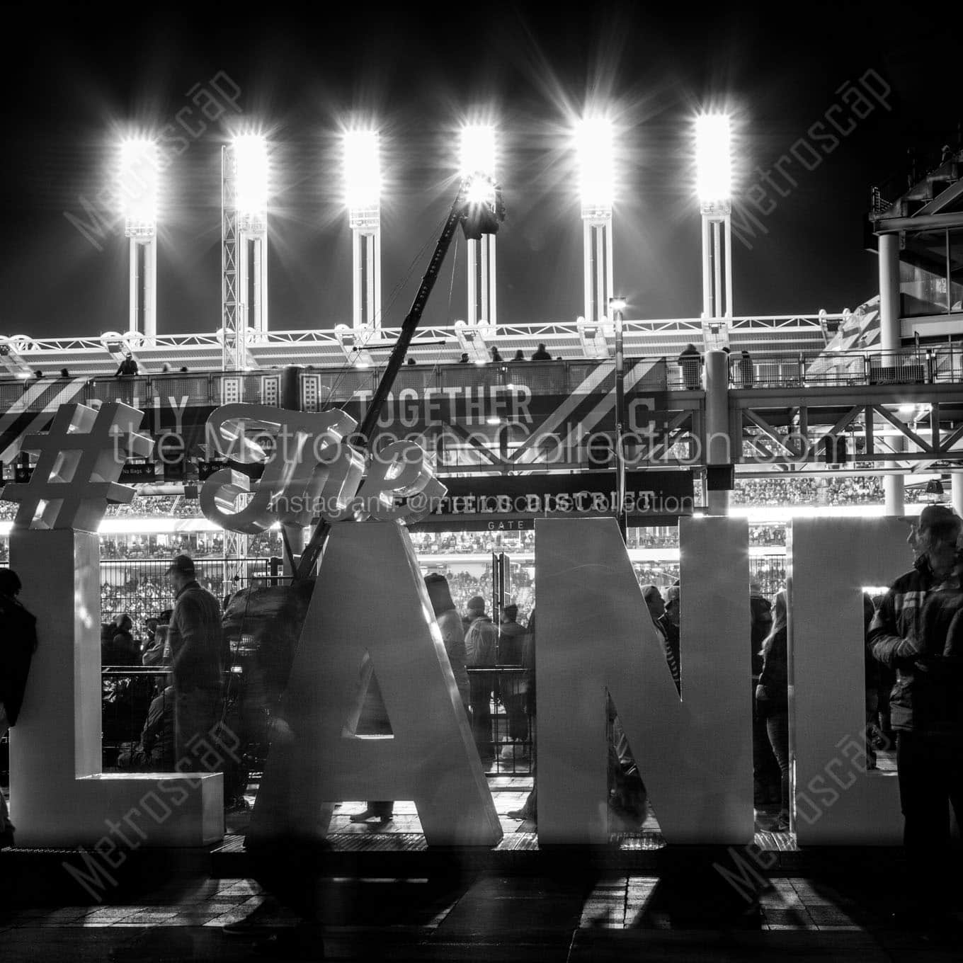 theland sign progressive field Black & White Office Art