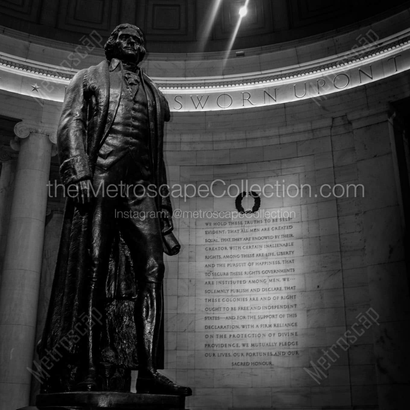 thomas jefferson statue jefferson memorial Black & White Office Art