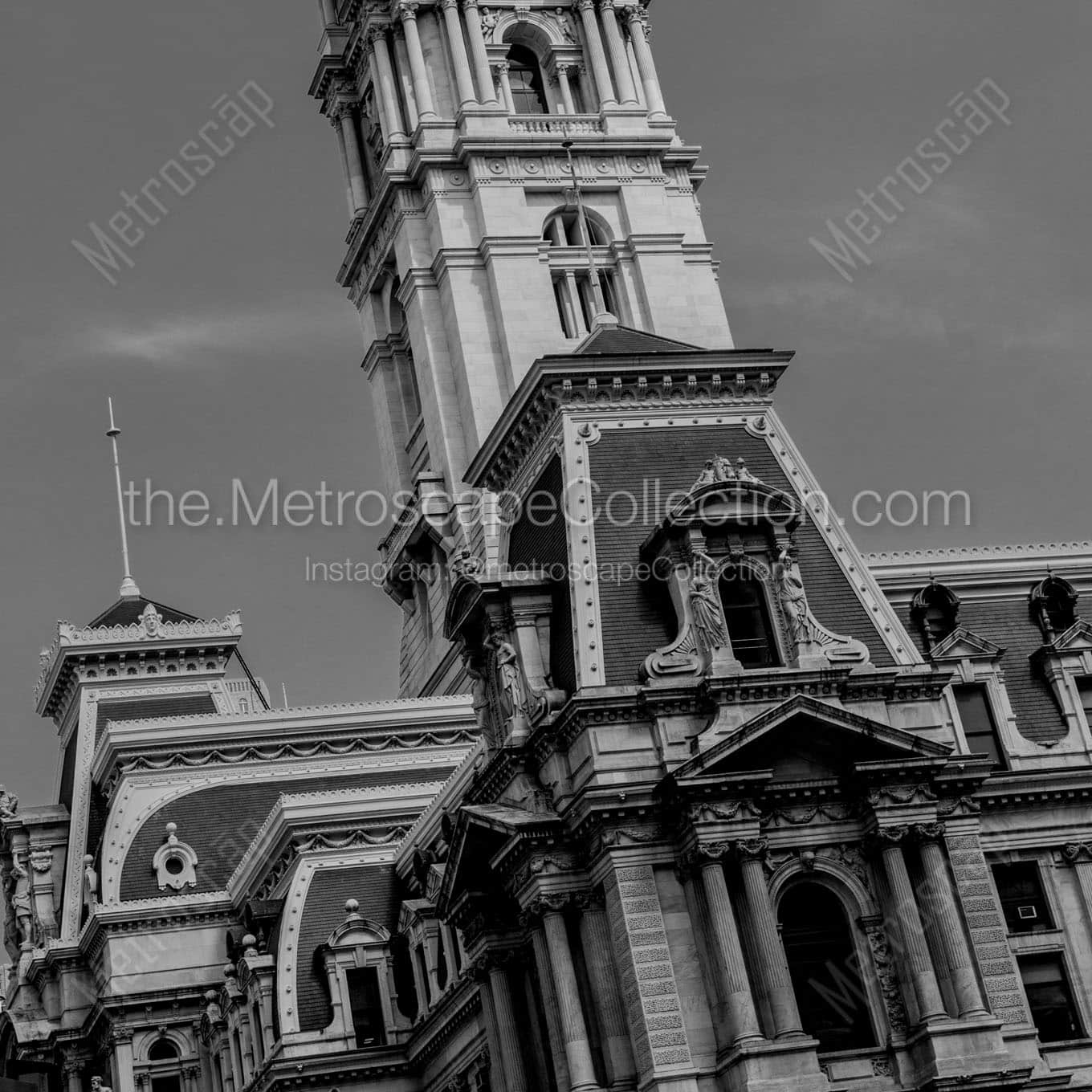 tight shot philadelphia city hall Black & White Office Art