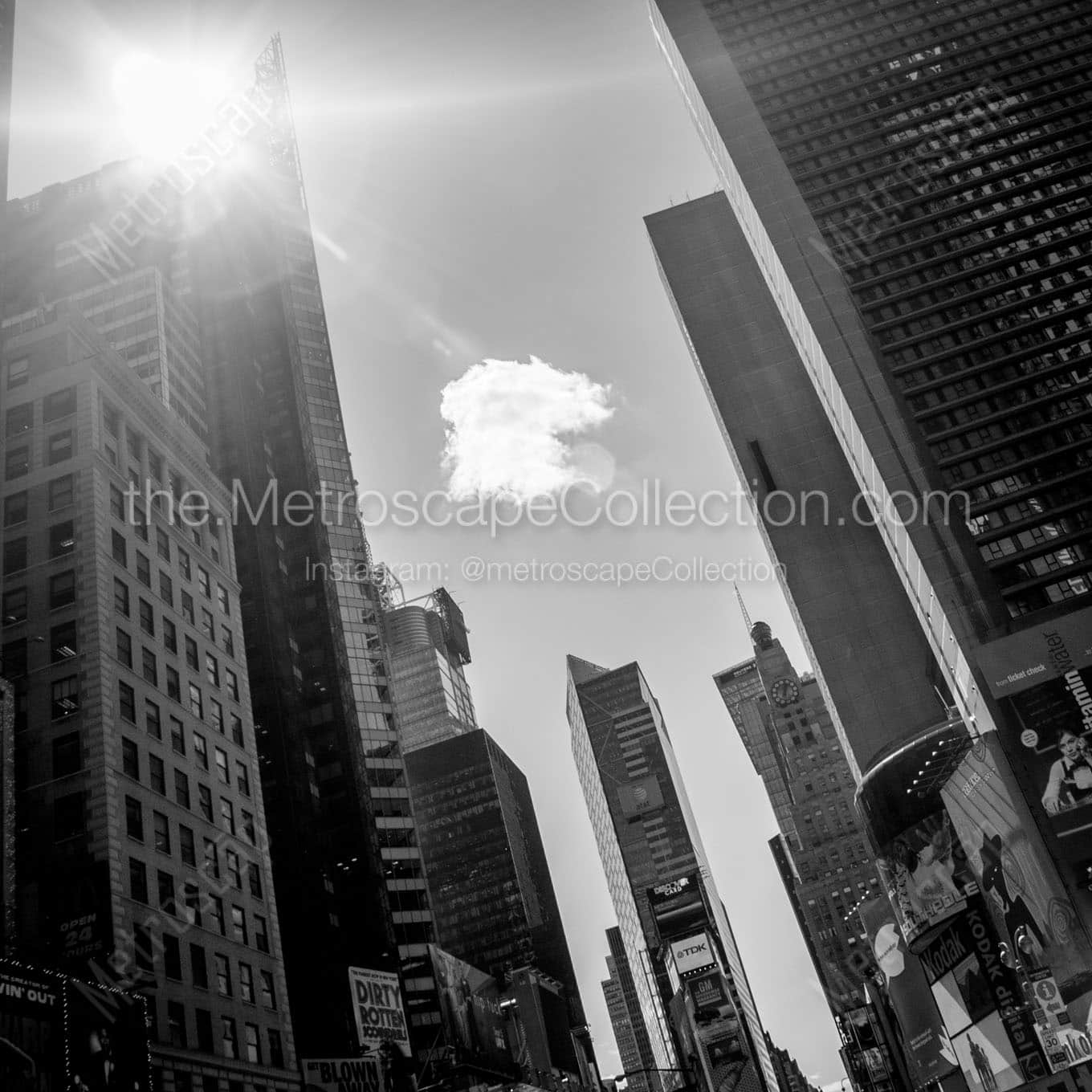 times square morning Black & White Office Art