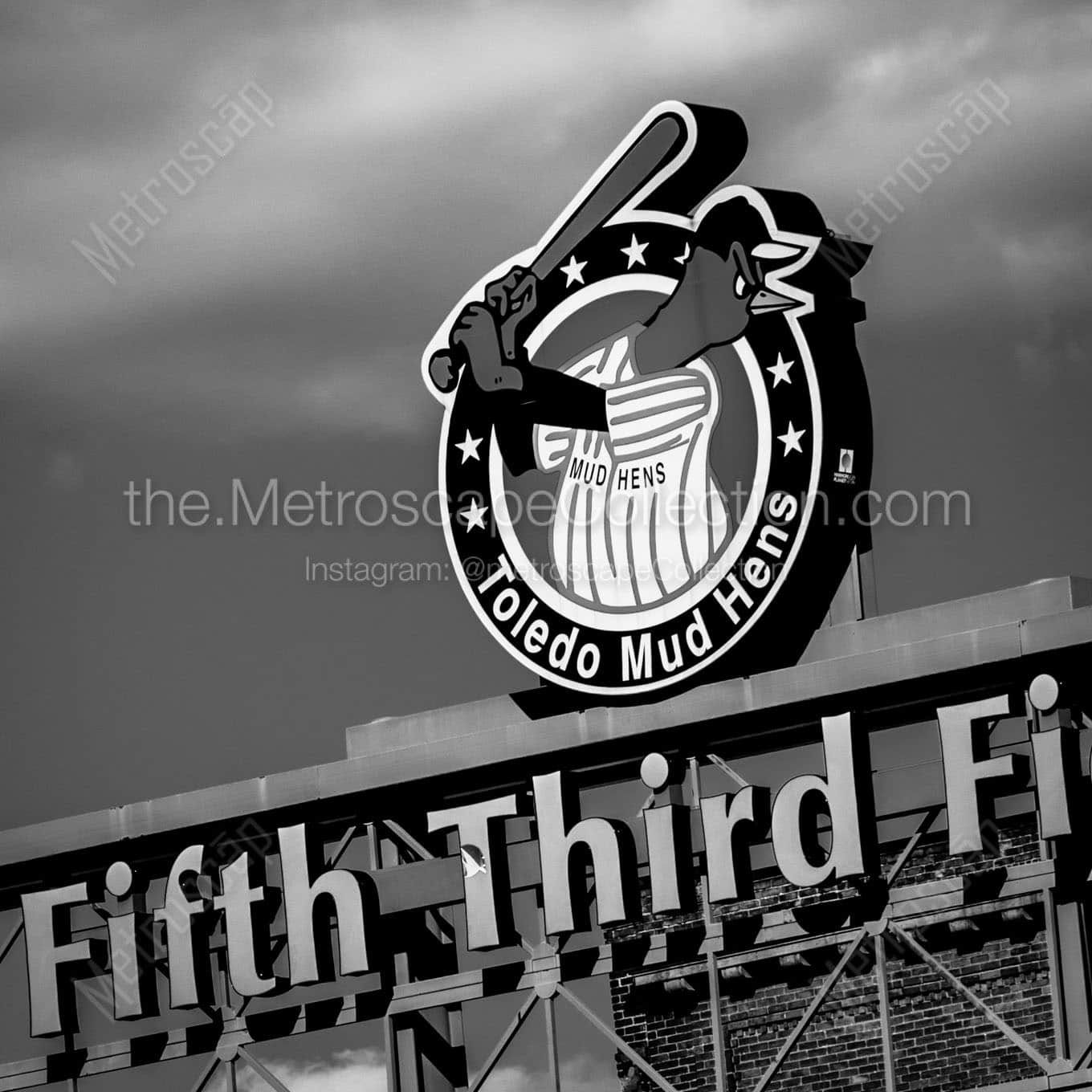 toledo mud hens sign Black & White Office Art