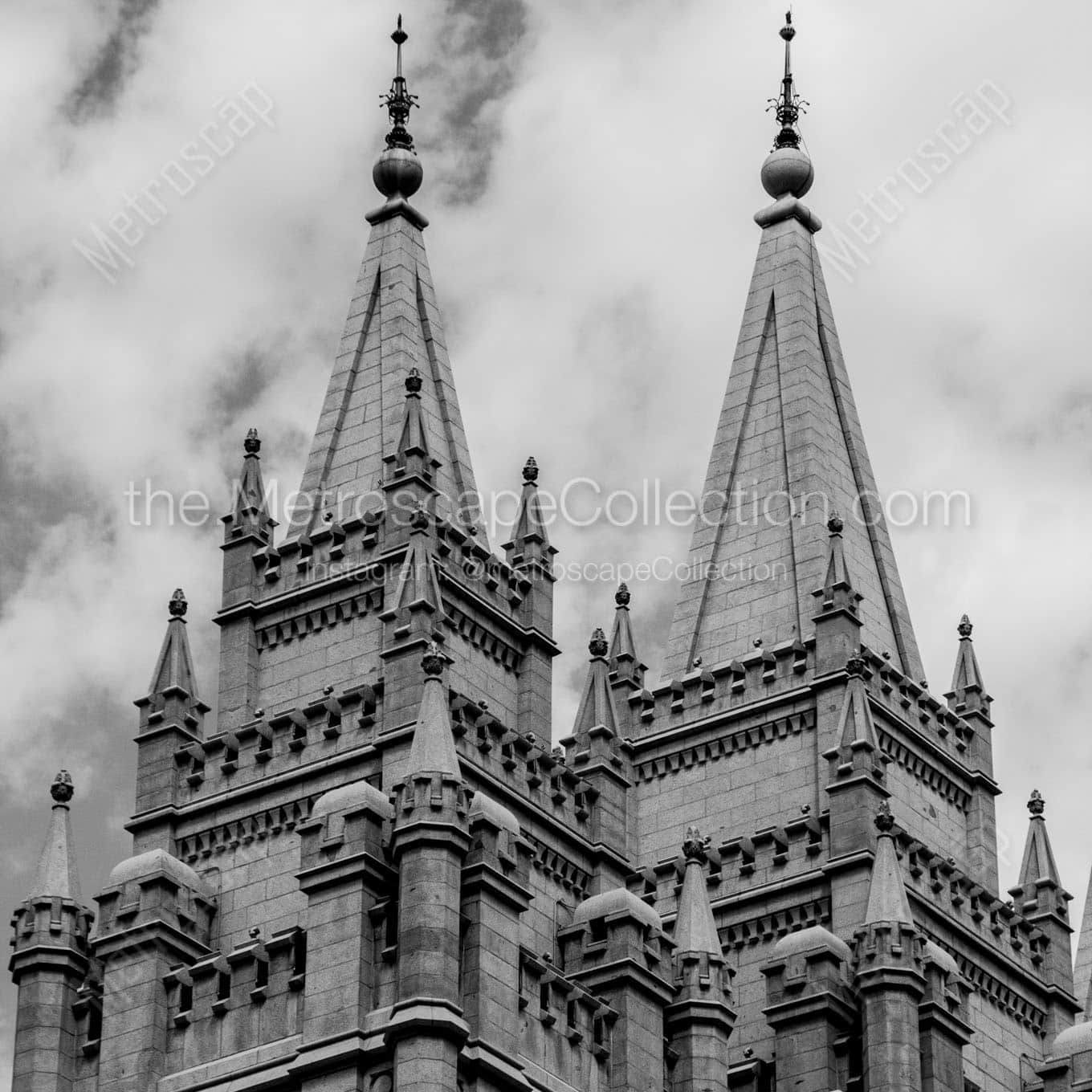 top of lds temple Black & White Office Art