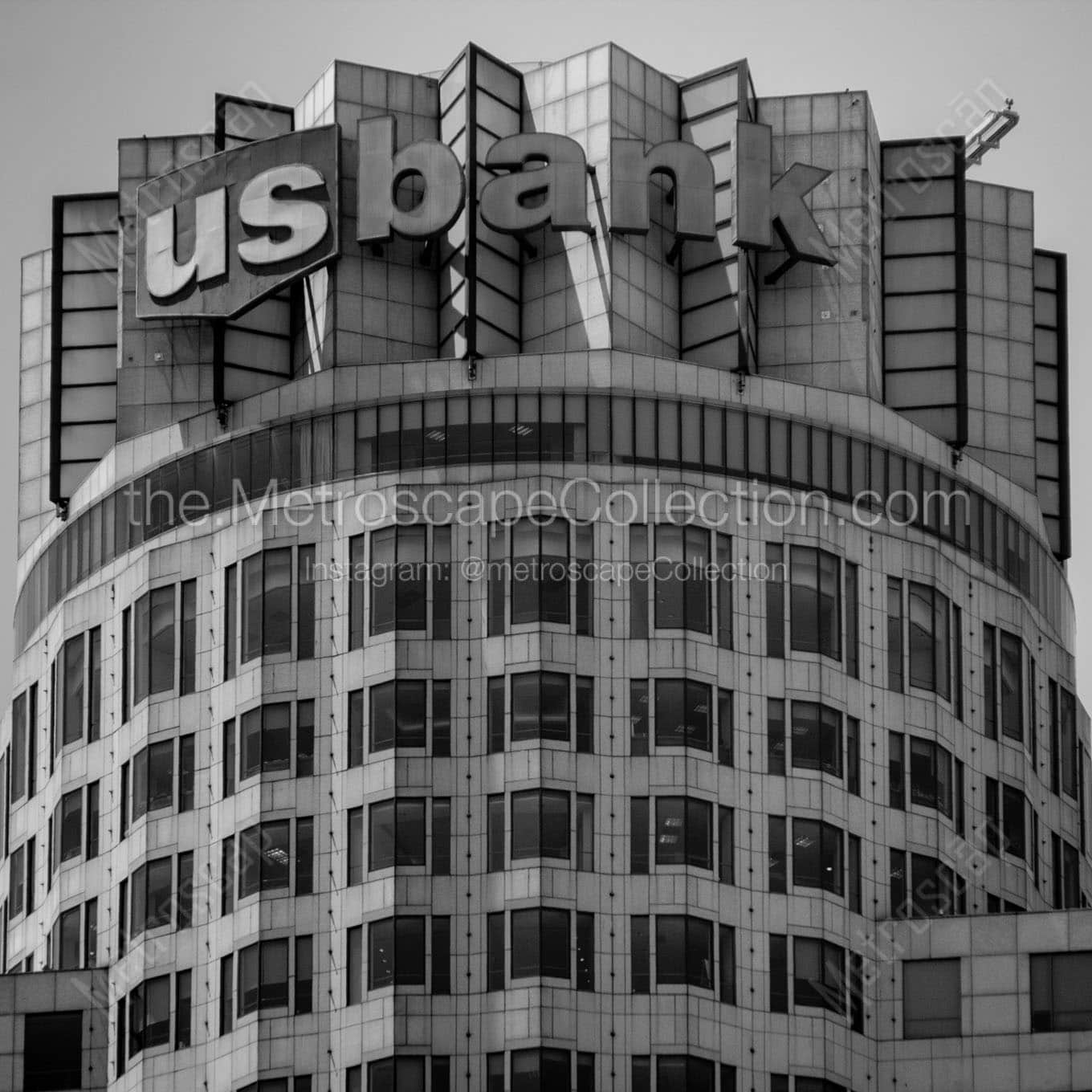 top of us bank building Black & White Office Art