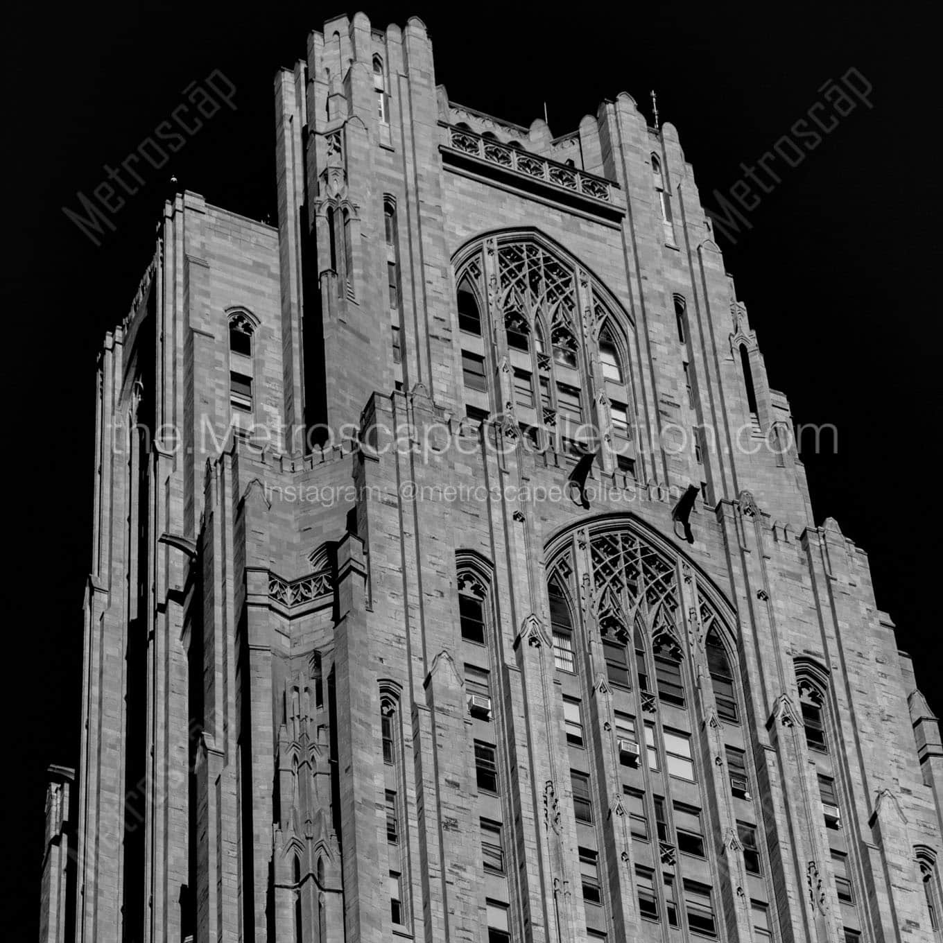 top of cathedral of learning Black & White Office Art